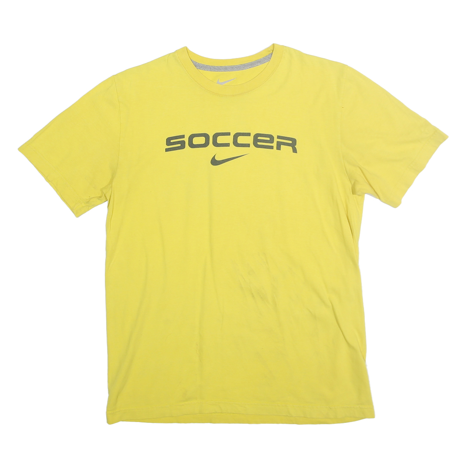 NIKE Mens Yellow Soccer T-Shirt M Short Sleeve Crew Neck Cotton Casual Refurbished - N/A refurbished available on Cerqular