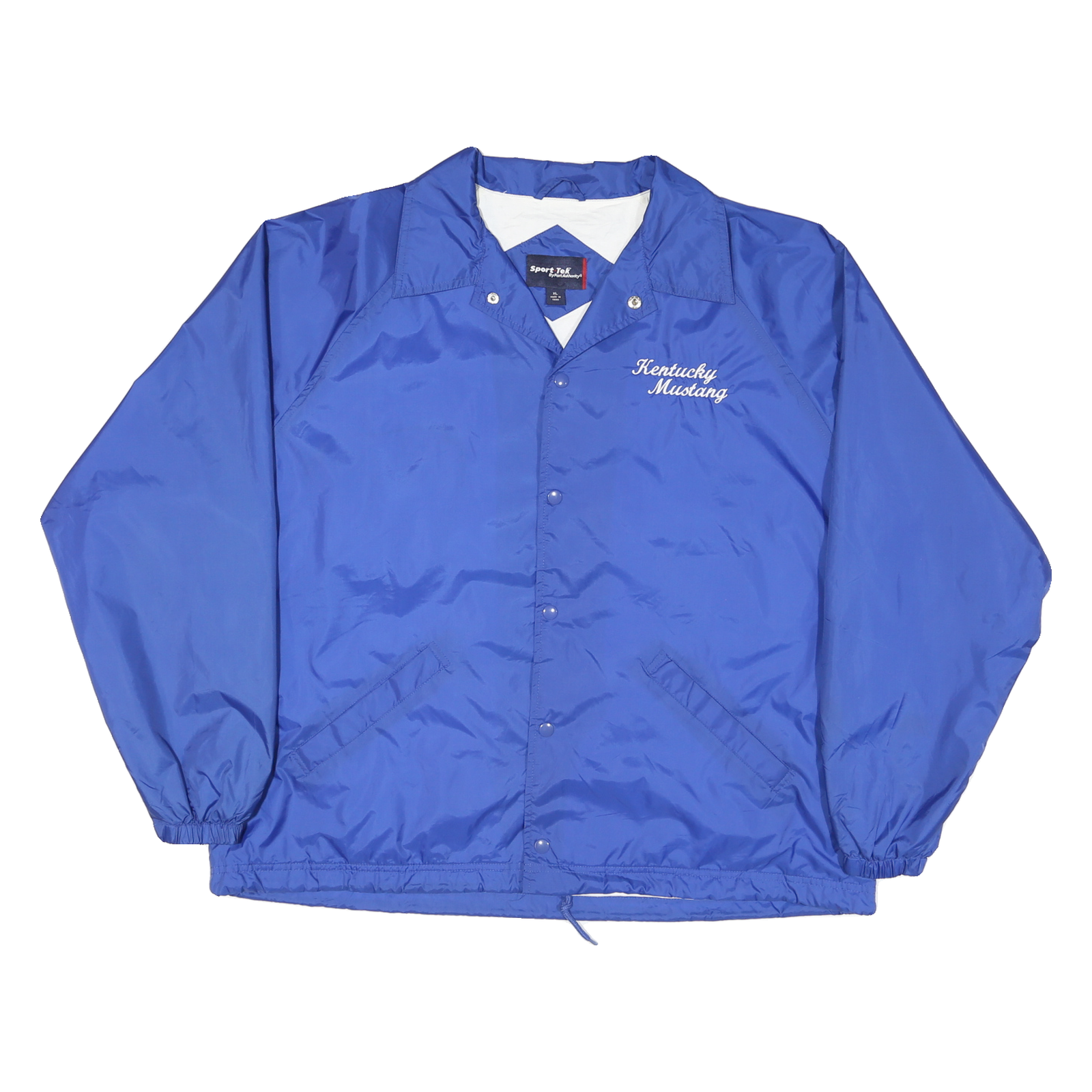 SPORTS TEK Mens Blue Kentucky Mustang Button Jacket XL Nylon Plain Lightweight Refurbished - N/A refurbished available on Cerqular