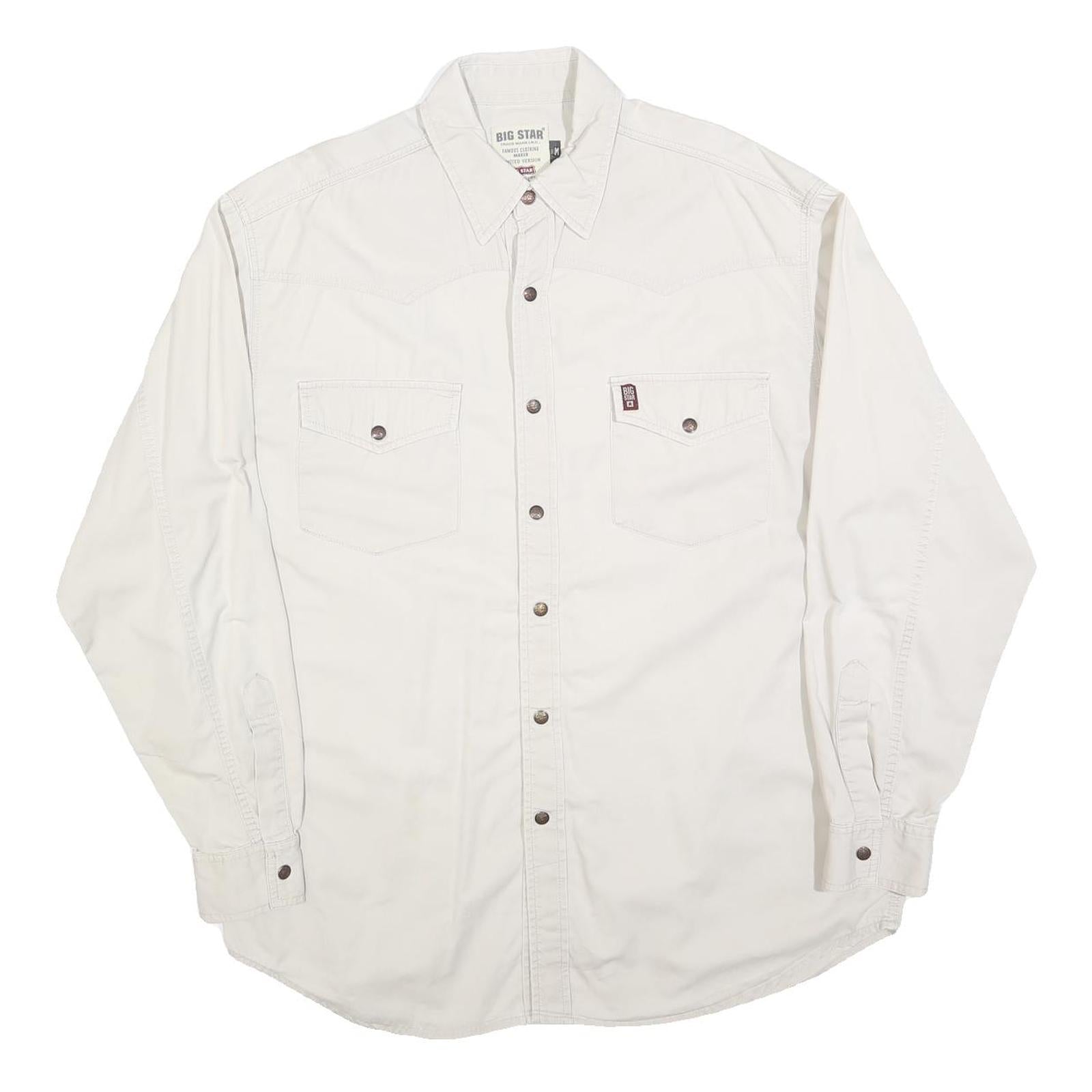 Buy BIG STAR Mens White Shirt M Cotton Blend Button Long Sleeve Casual Pocket Refurbished - $16.89 BIG STAR Mens White Shirt M Cotton Blend Button Long Sleeve Casual Pocket Refurbished - N/A refurbished available on Cerqular