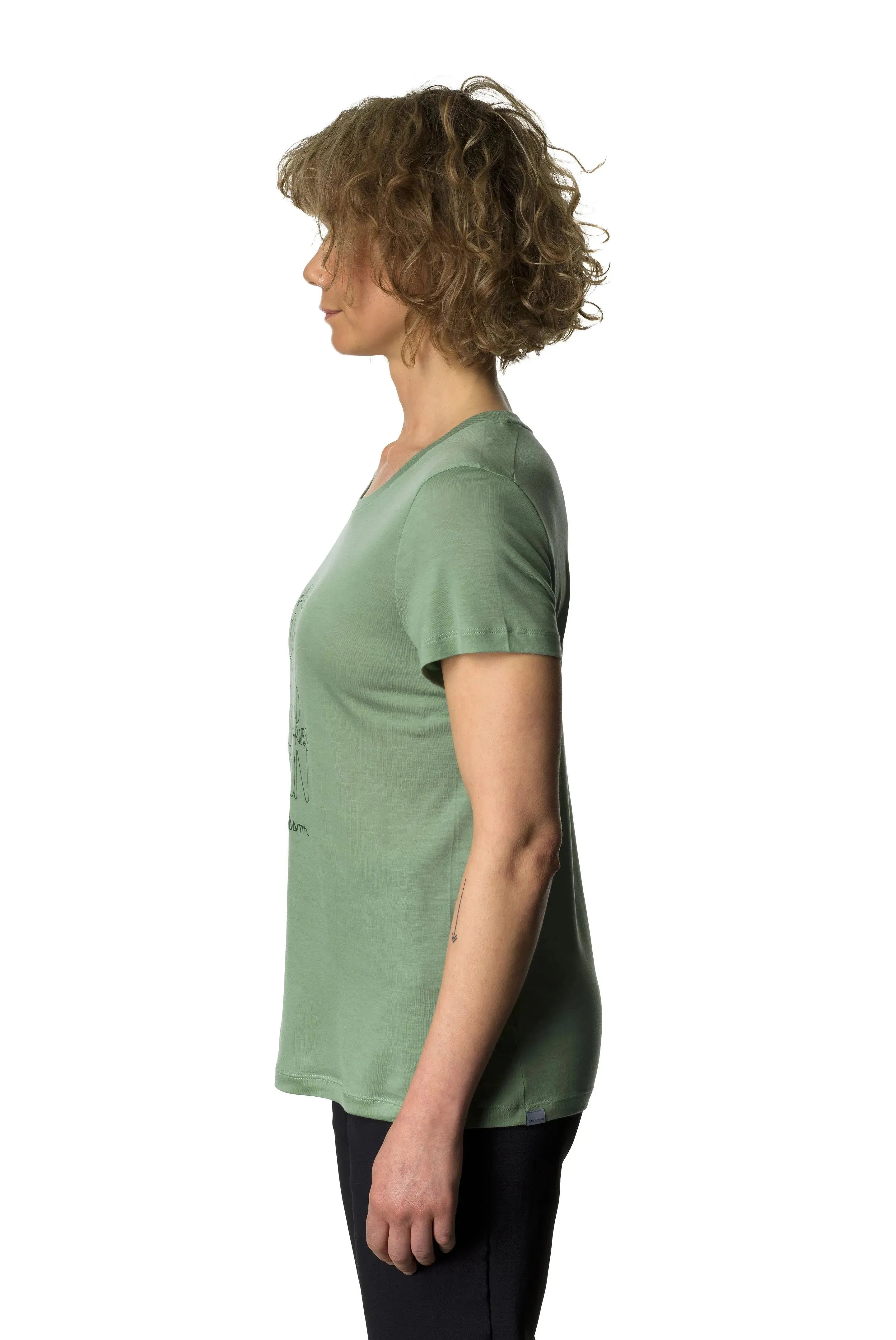 W's Tree Message Tee | Color: Ginkgo Green | Size: M Refurbished - Houdini Sportswear refurbished available on Cerqular