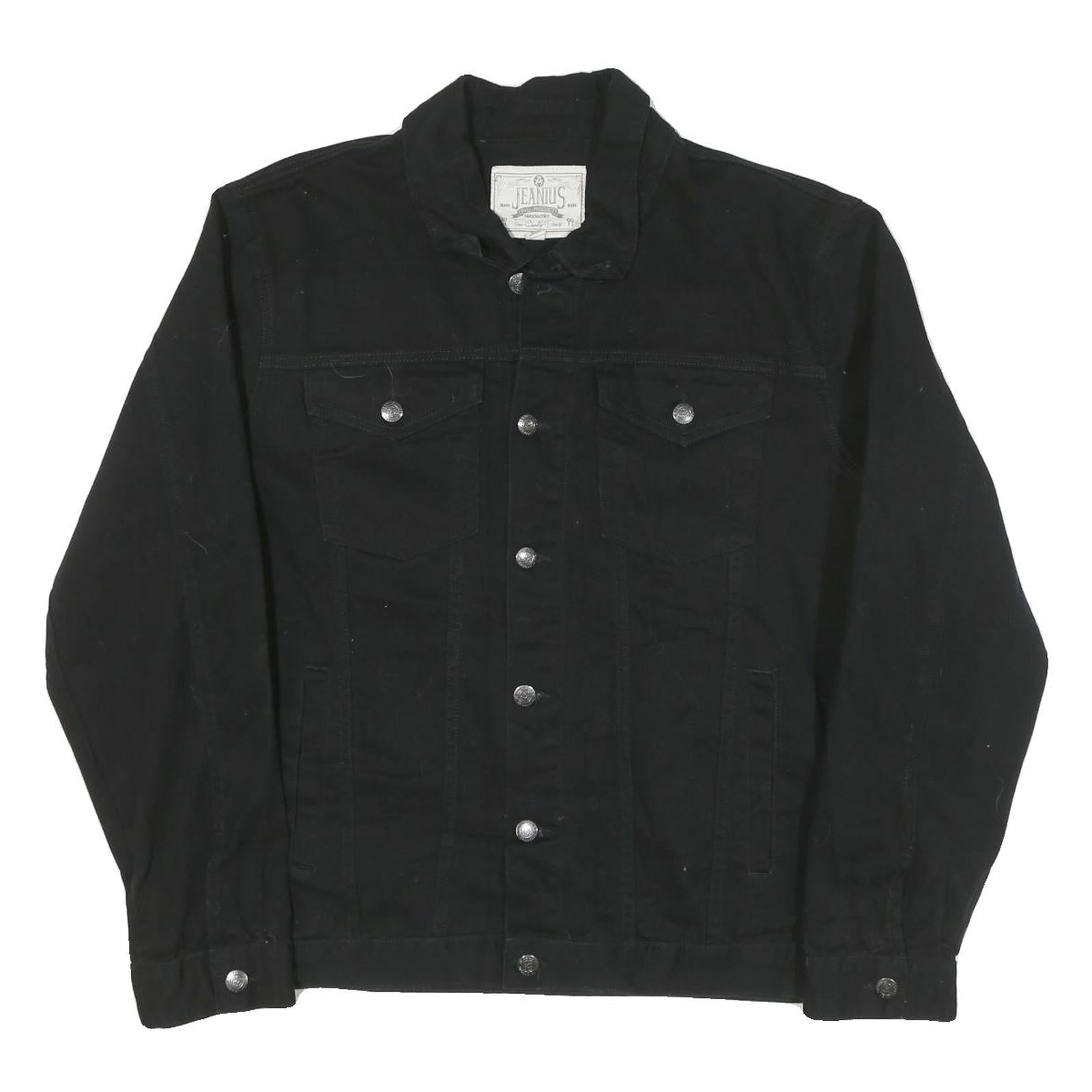 Buy JEANIUS Mens Black Cotton Blend Button Jacket XL Classic Plain Casual Outerwear Refurbished - $37.69 JEANIUS Mens Black Cotton Blend Button Jacket XL Classic Plain Casual Outerwear Refurbished - N/A refurbished available on Cerqular