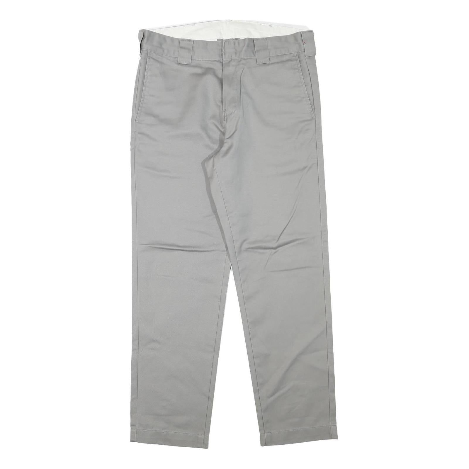 CARHARTT Mens Cotton Blend Grey Regular Straight Trousers W34 L30 Workwear Zip Refurbished - N/A refurbished available on Cerqular