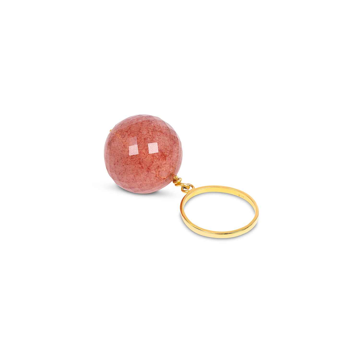 Bubble Strawberry Quartz Gold Ring (size adjustable) Refurbished - Amadeus (This could refer to multiple things, such as the 1 refurbished available on Cerqular