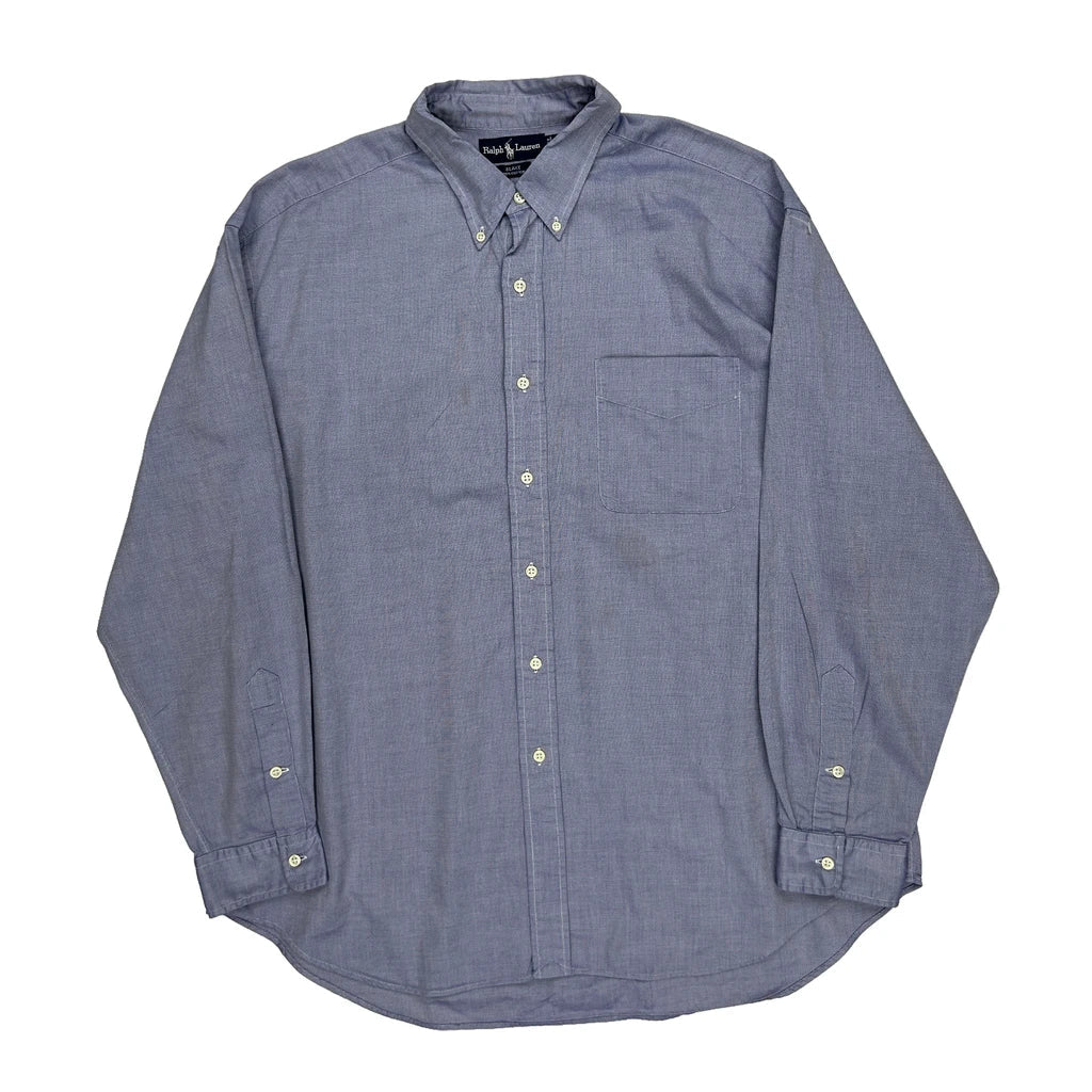 Blake Ralph Lauren Shirt - XL Blue Cotton Refurbished - Thrifted (note: this is a term often used to describe second- refurbished available on Cerqular