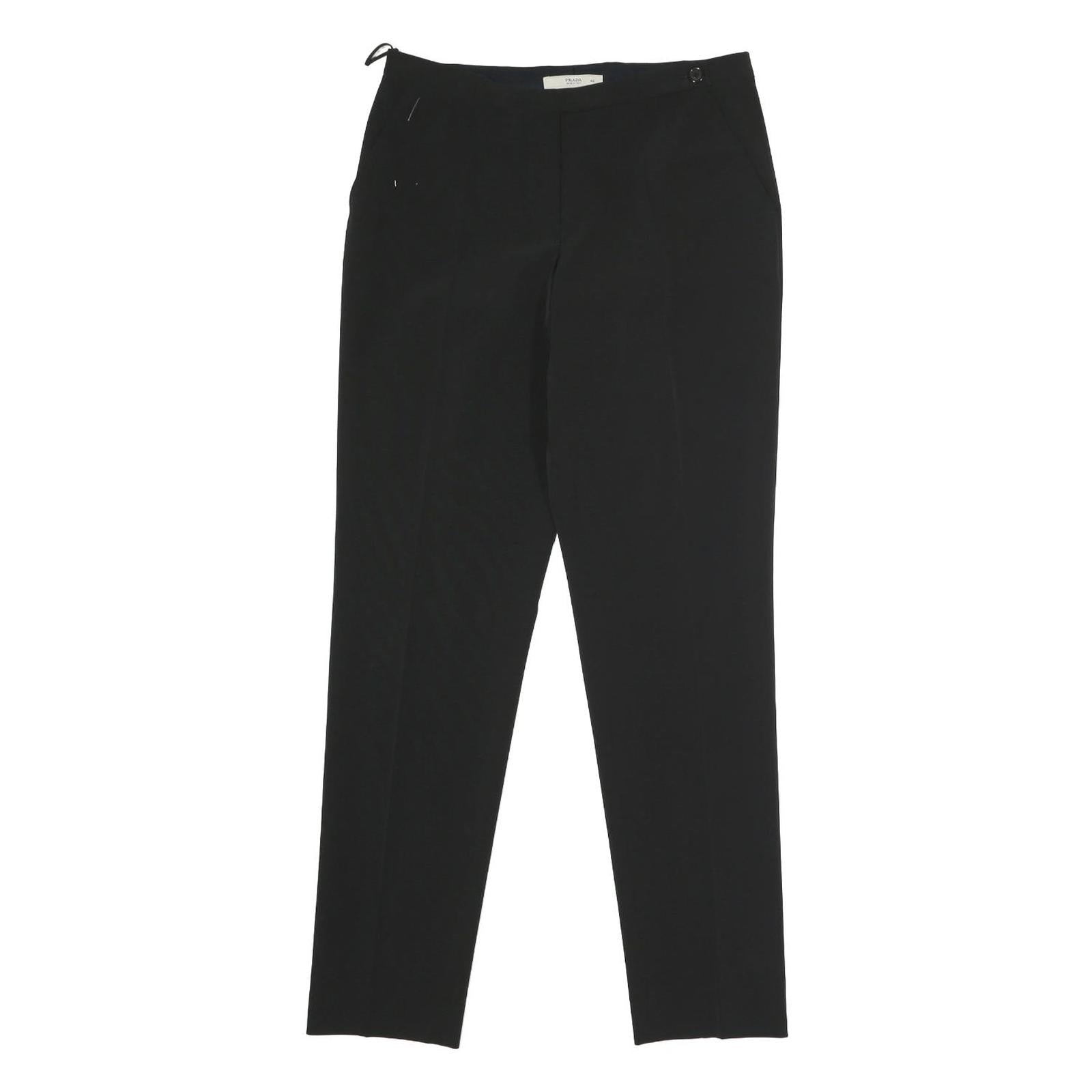 PRADA Womens Black Regular Fit Straight Leg Trousers W28 L29 Classic Tailored Refurbished - N/A refurbished available on Cerqular