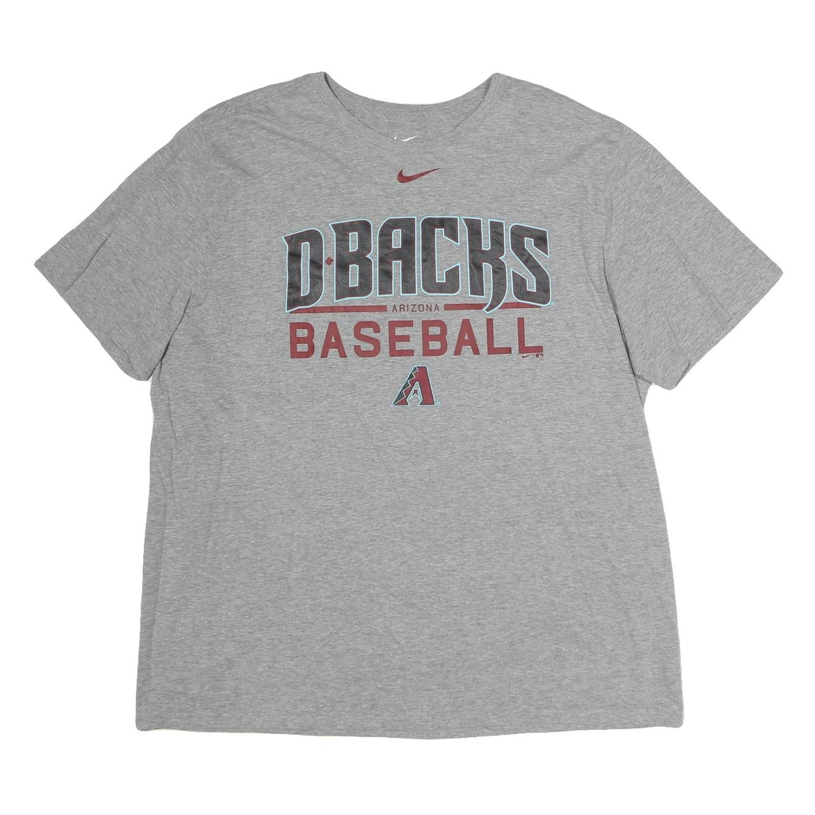 NIKE Mens Grey Arizona Dbacks Baseball Graphic T-Shirt 2XL Short Sleeve Crew Refurbished - N/A refurbished available on Cerqular