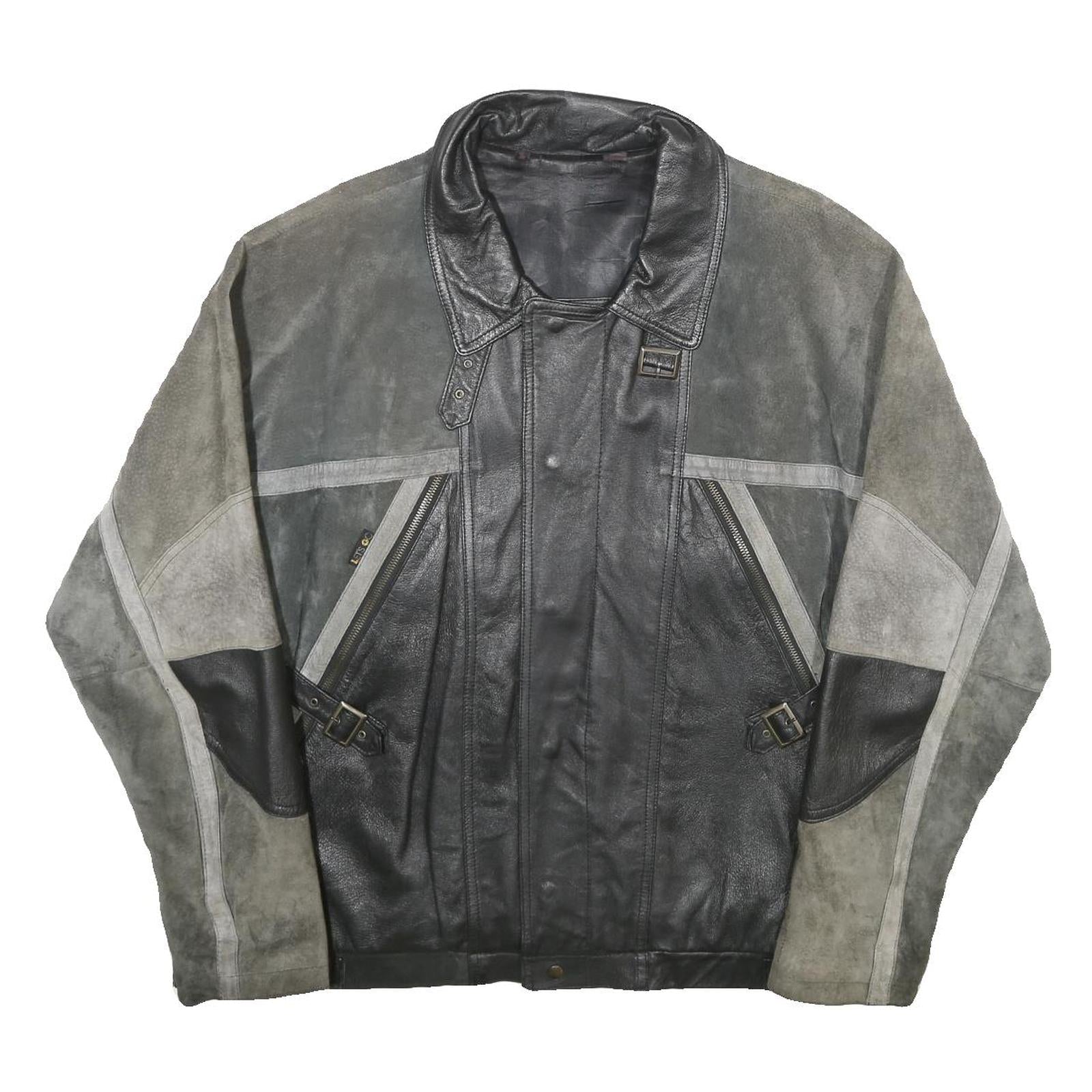 Buy LET'S GO Mens Black & Grey Leather Button Jacket L Suede Patchwork Comfortable Refurbished - $71.49 LET'S GO Mens Black & Grey Leather Button Jacket L Suede Patchwork Comfortable Refurbished - N/A refurbished available on Cerqular