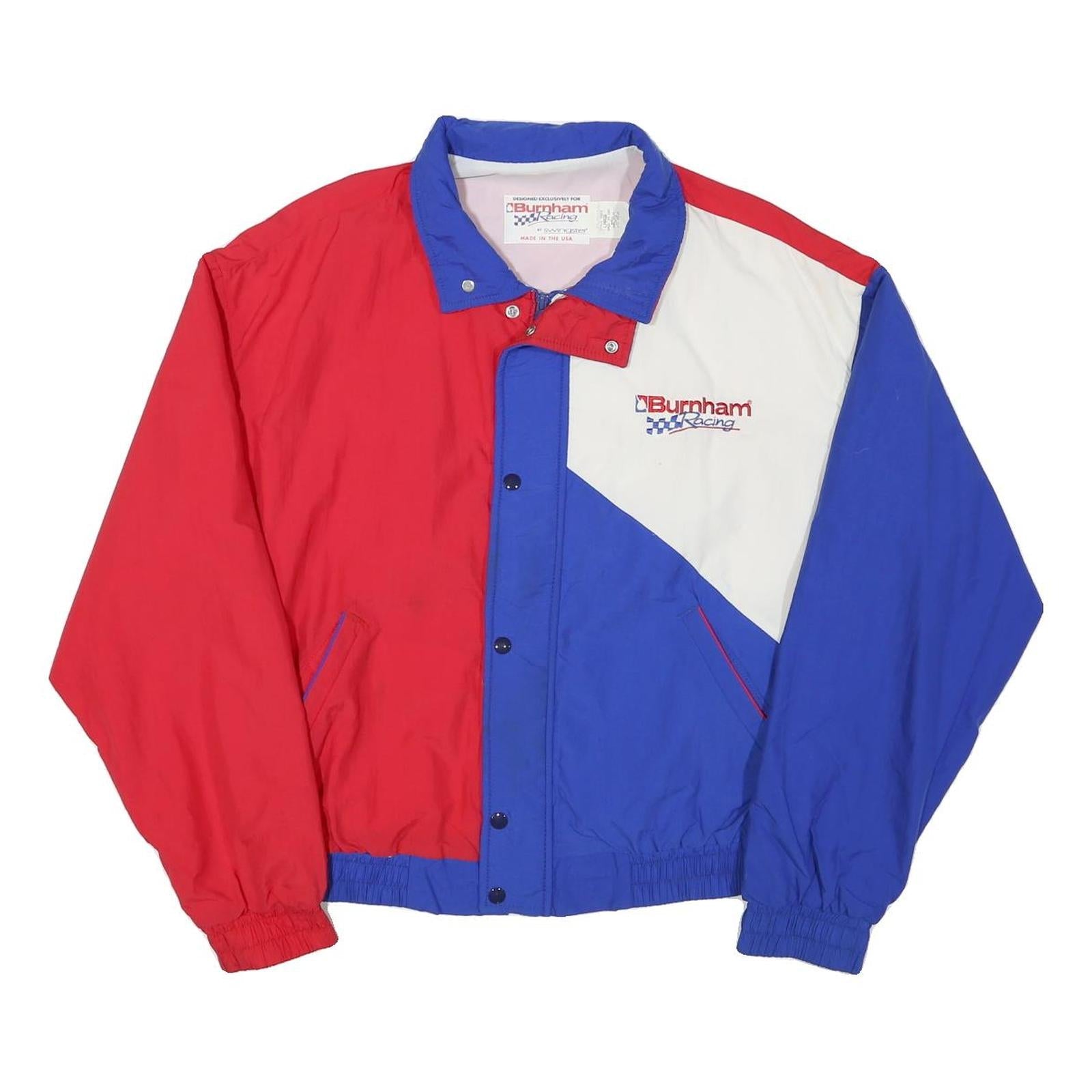 Buy BURNHAM Mens Red & Blue Racing Jacket L Polyester Blend Button Closure Classic Refurbished - $37.69 BURNHAM Mens Red & Blue Racing Jacket L Polyester Blend Button Closure Classic Refurbished - N/A refurbished available on Cerqular