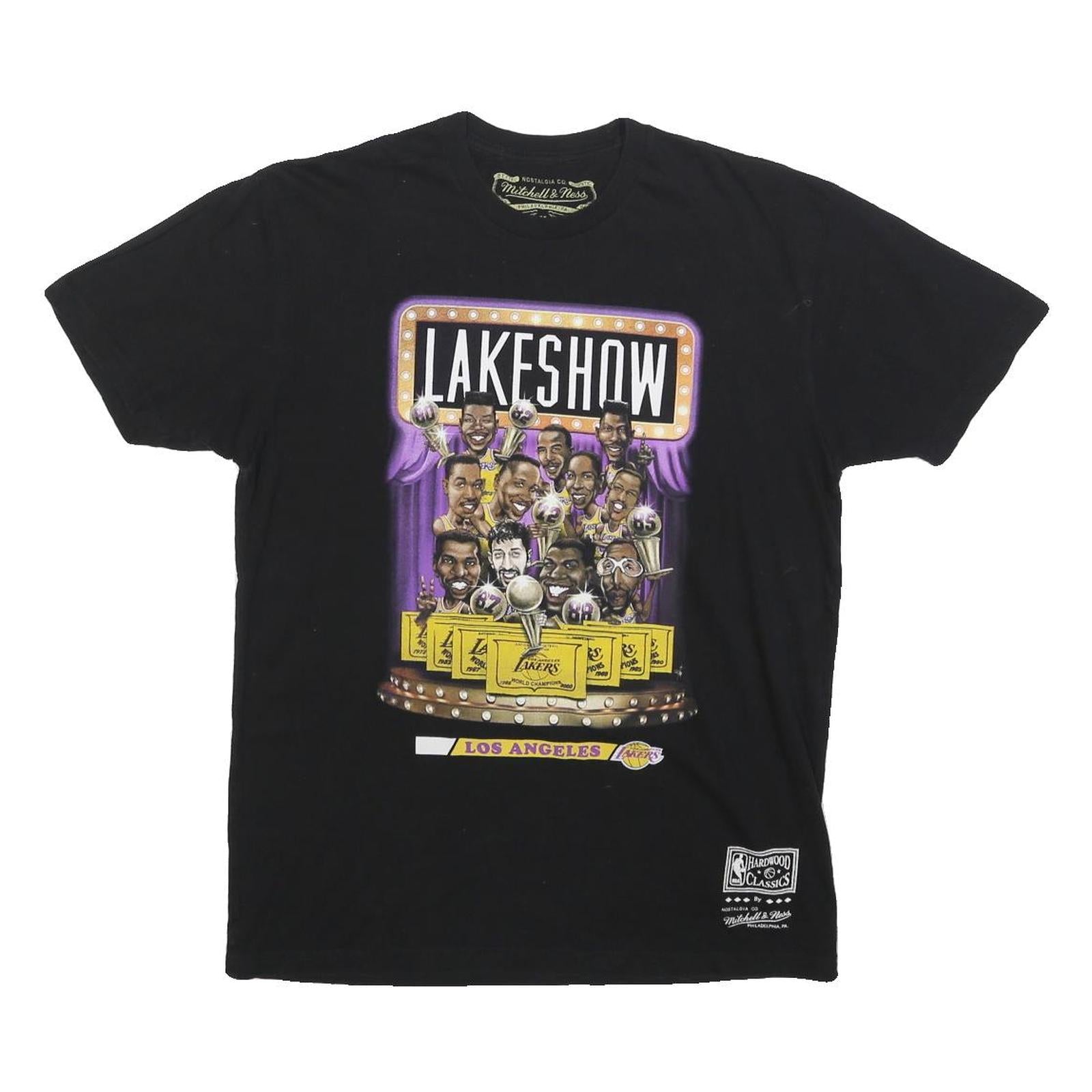 MITCHELL & NESS Mens Black Los Angeles Lakeshow Graphic T-Shirt M Crew Neck Refurbished - N/A refurbished available on Cerqular