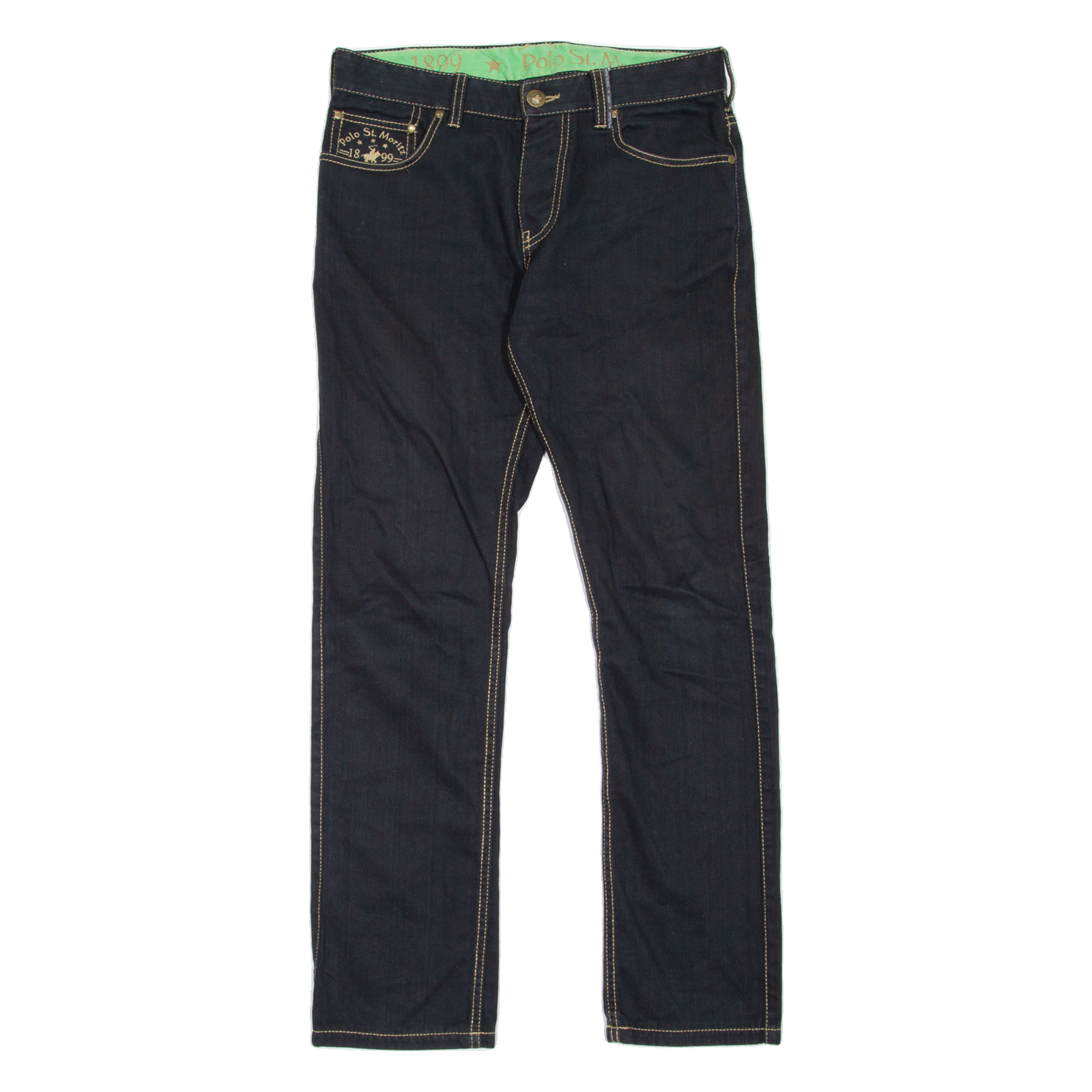 POLO ST. MORITZ Mens Jeans Black Slim Straight W32 L31 Refurbished - N/A refurbished available on Cerqular