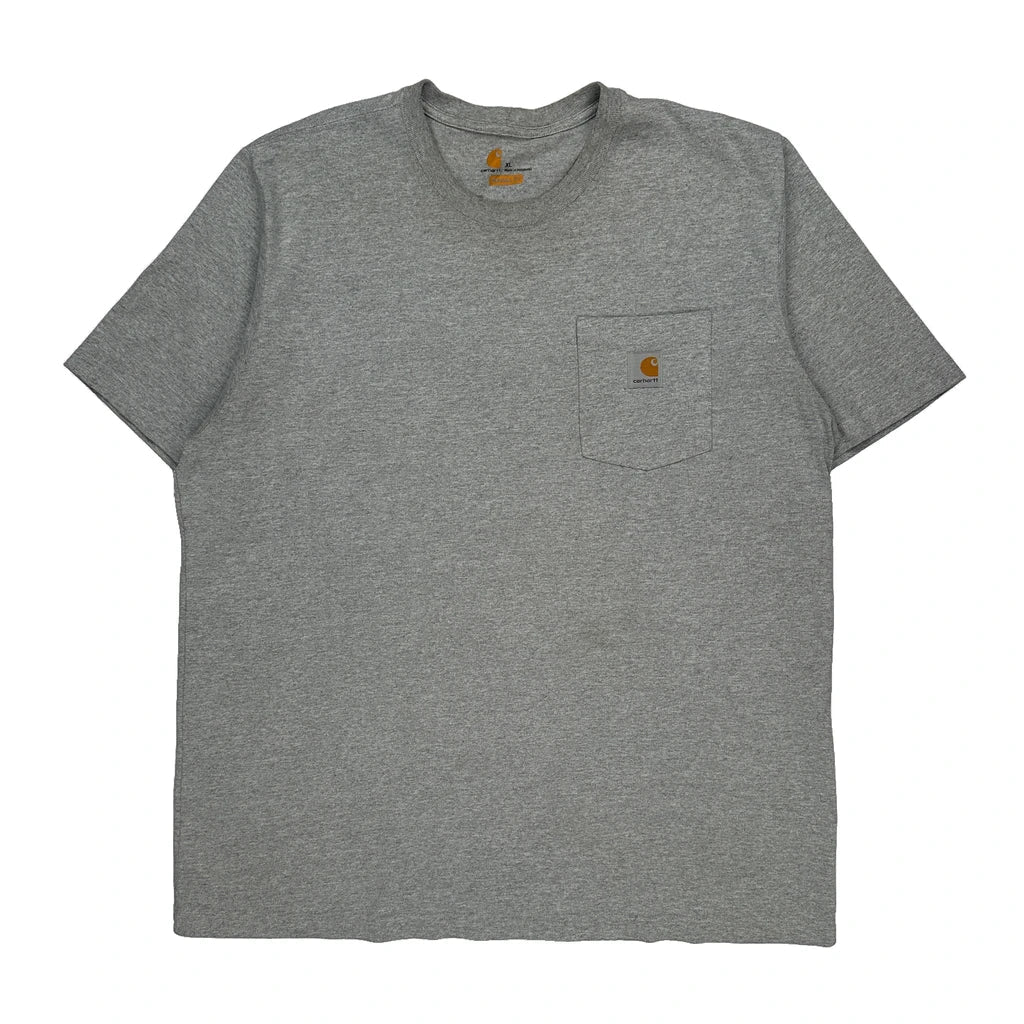 Carhartt T-Shirt - XL Grey Cotton Refurbished - Thrifted (note: this is a term often used to describe second- refurbished available on Cerqular