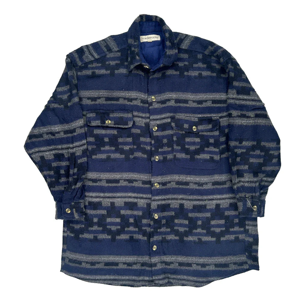 Buy Northwoods Patterned Shirt - XL Blue Acrylic Refurbished - $10.84 Northwoods Patterned Shirt - XL Blue Acrylic Refurbished - Thrifted (note: this is a term often used to describe second- refurbished available on Cerqular