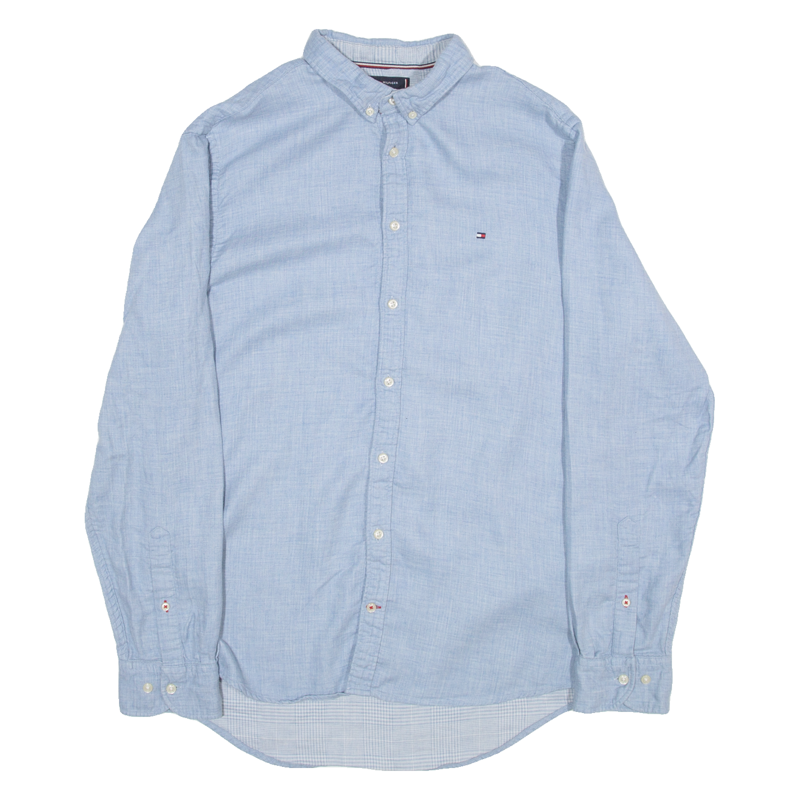 TOMMY HILFIGER Regular Fit Mens Plain Shirt Blue Long Sleeve L Refurbished - N/A refurbished available on Cerqular