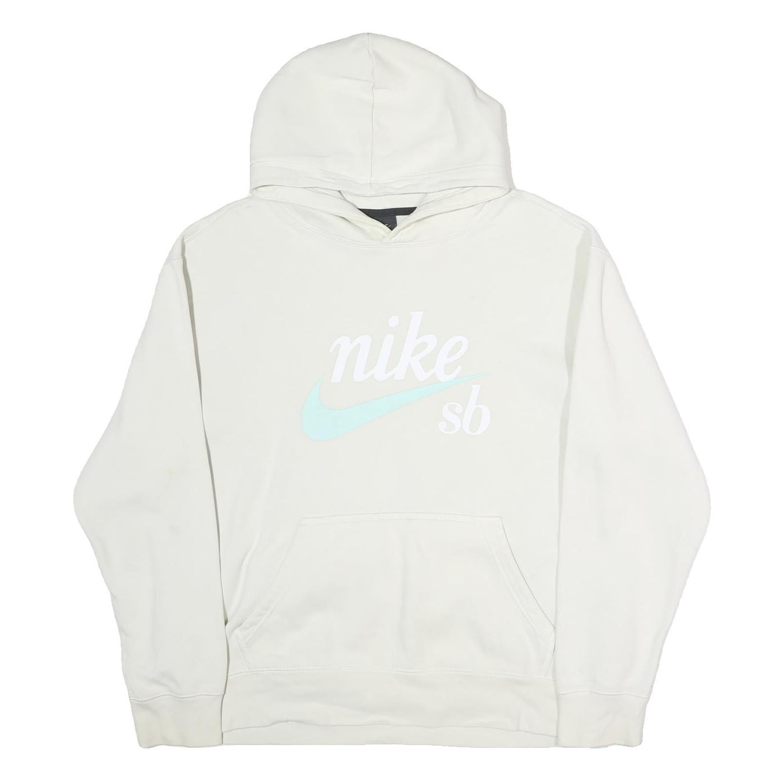 NIKE SB Mens White Pullover Hoodie L Cotton Casual Comfort Refurbished - N/A refurbished available on Cerqular