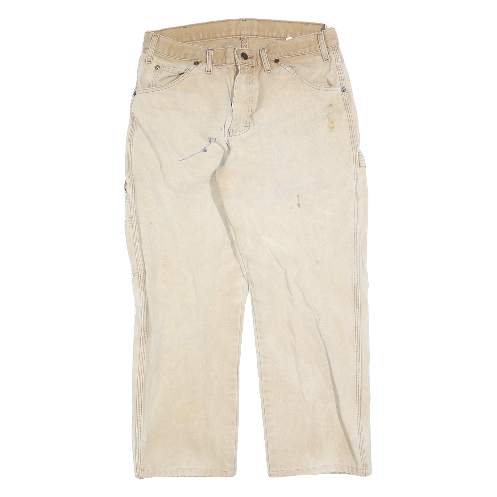 DICKIES Mens Jeans Beige Regular Straight Denim W32 L24 Workwear Utility Pants Refurbished - N/A refurbished available on Cerqular