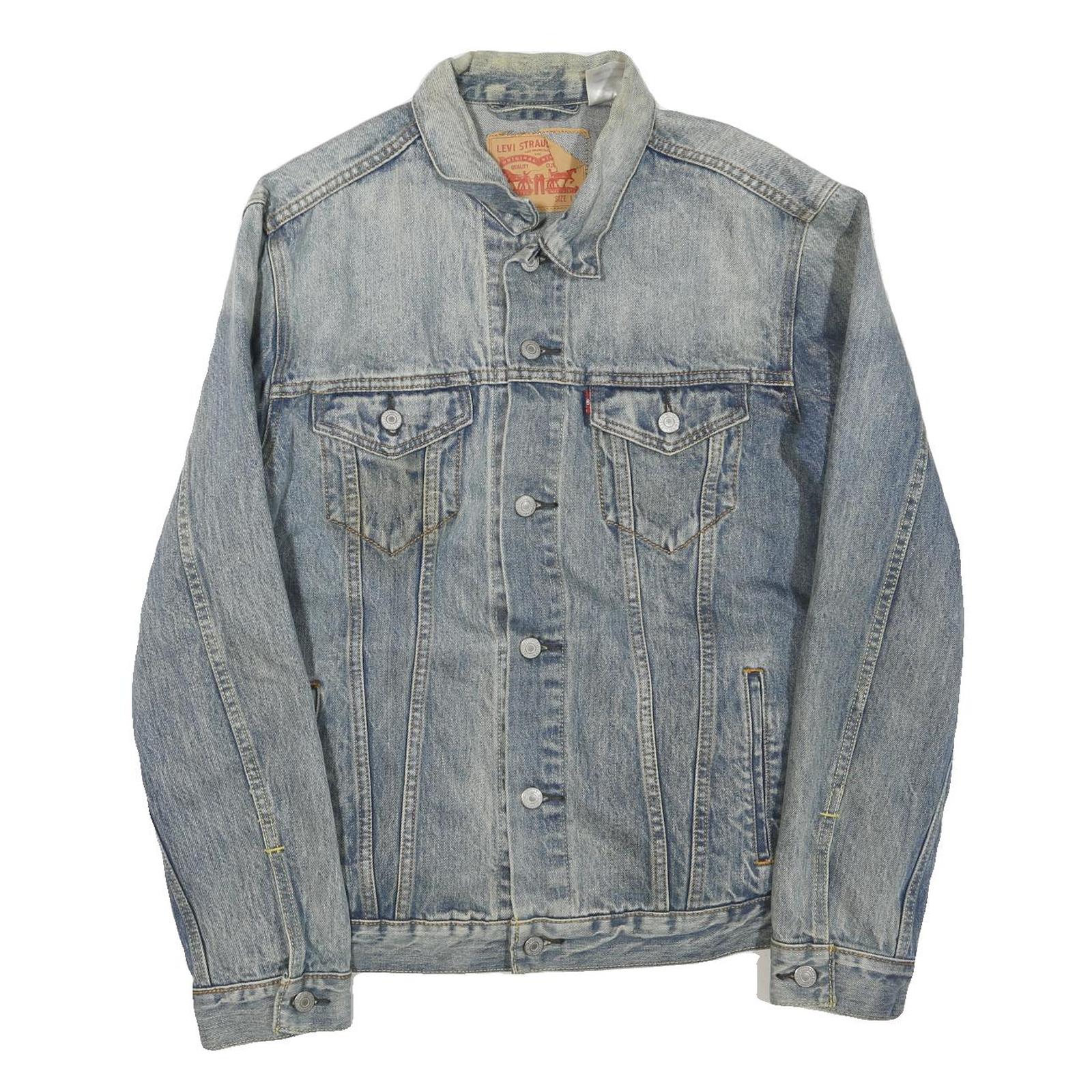 LEVI'S Mens Blue Denim Jacket L Cotton Blend Button Closure Classic Fit Fashion Refurbished - N/A refurbished available on Cerqular