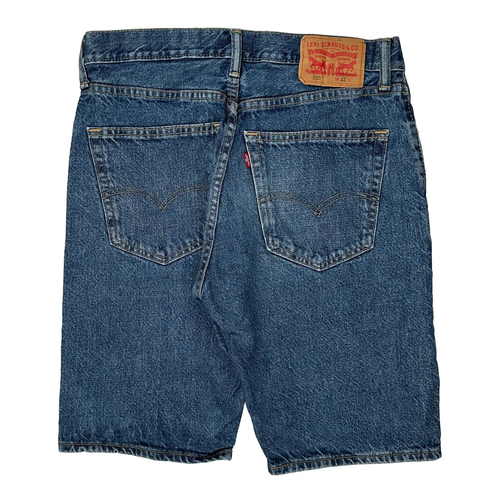 Levis Denim Shorts - 21W 11L Blue Denim Refurbished - Thrifted (note: this is a term often used to describe second- refurbished available on Cerqular