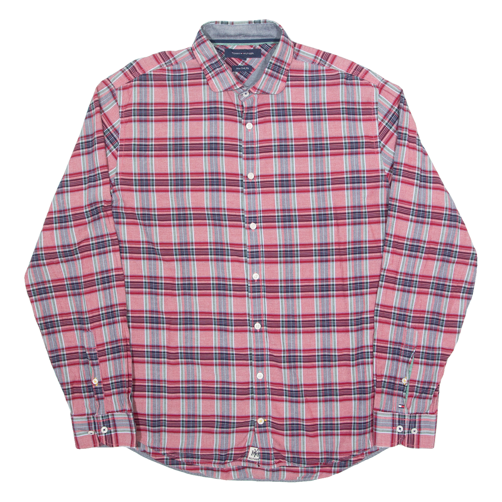 TOMMY HILFIGER New York Fit Mens Shirt Red Check Long Sleeve M Refurbished - N/A refurbished available on Cerqular