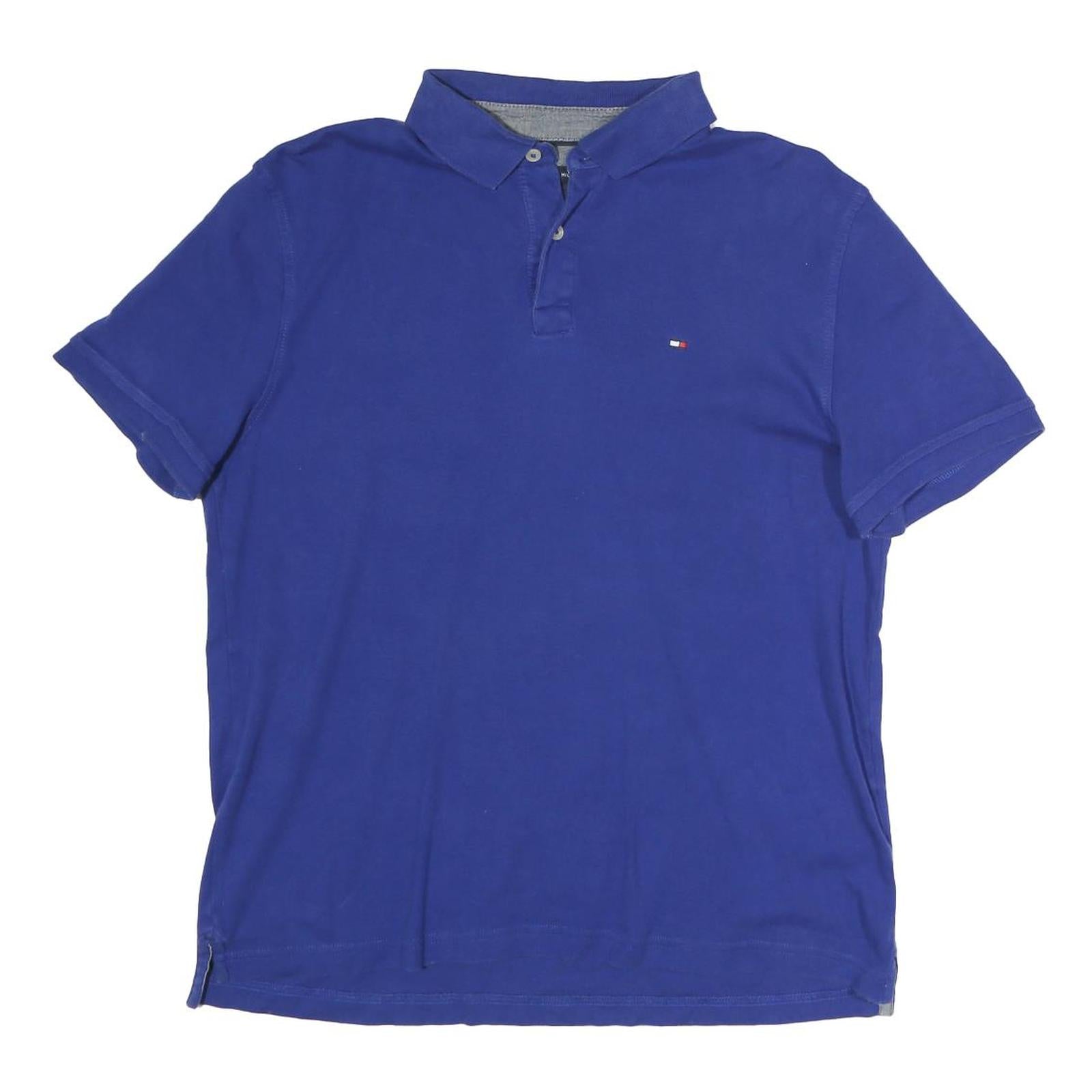 TOMMY HILFIGER Mens Blue Short Sleeve Plain M Cotton Polo Shirt Classic Refurbished - N/A refurbished available on Cerqular
