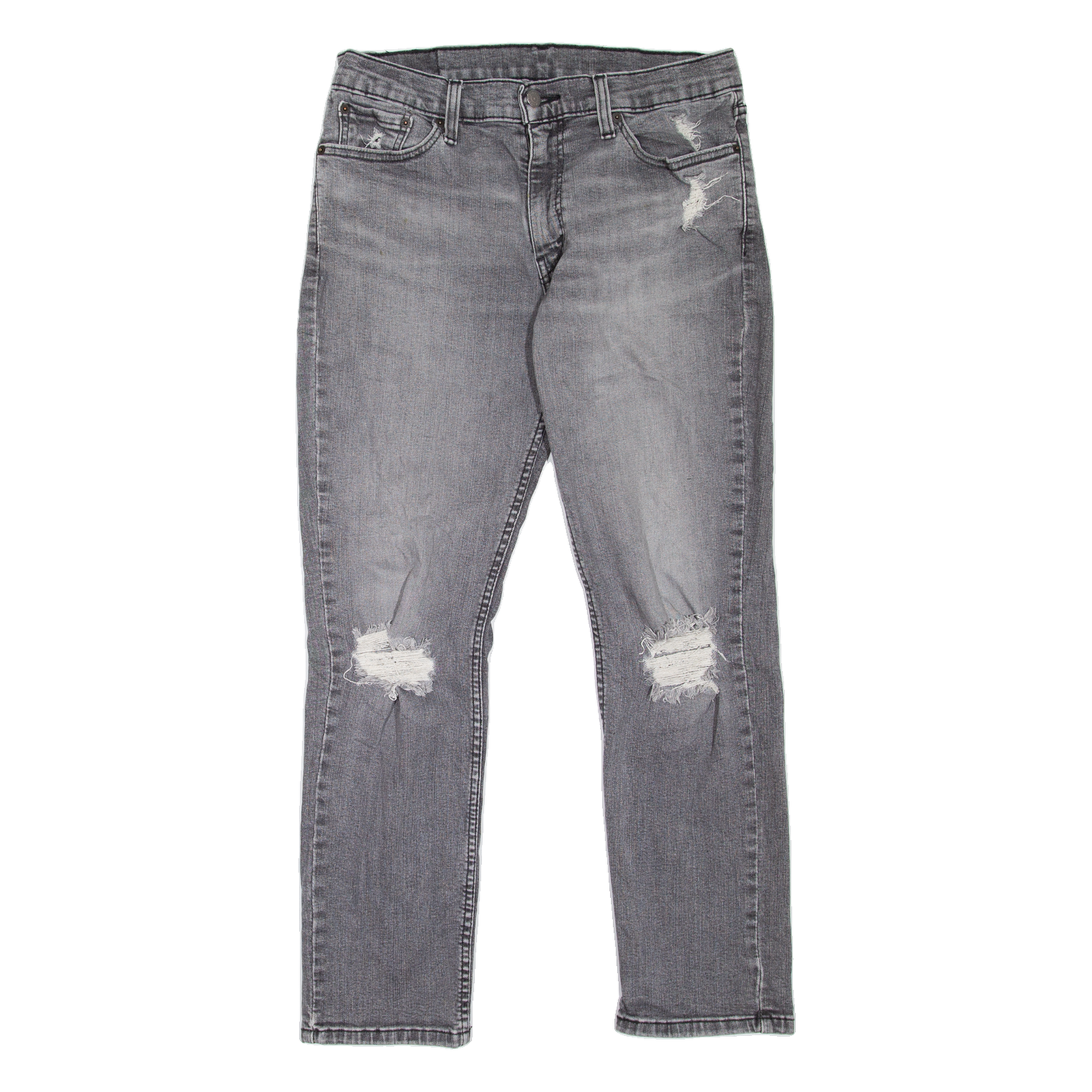 LEVI'S 511 Jeans Distressed Mens Grey Slim Straight Stone Wash W33 L30 Refurbished - N/A refurbished available on Cerqular