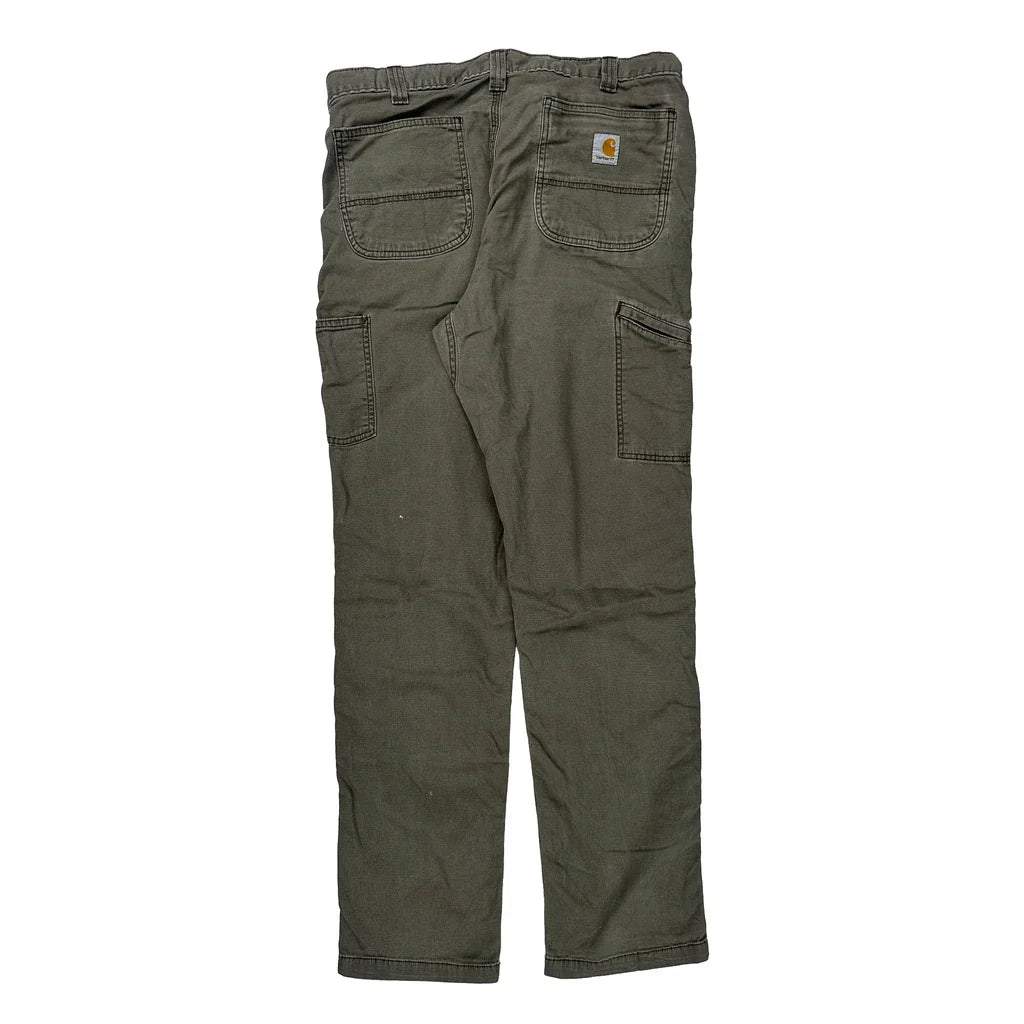 Carhartt Double Knee Carpenter Trousers - 36W 36L Grey Cotton Refurbished - Thrifted (note: this is a term often used to describe second- refurbished available on Cerqular