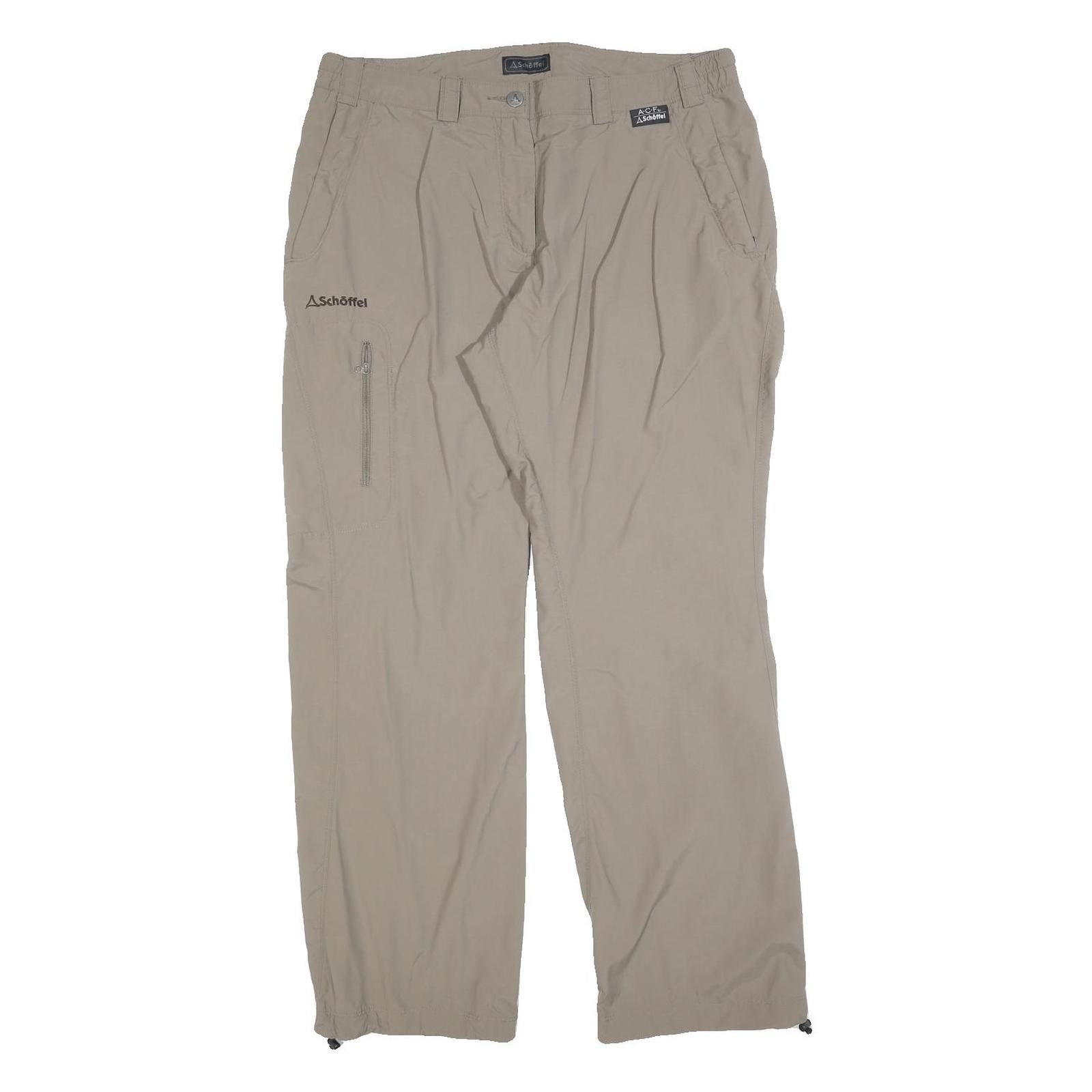 SCHOFFEL Womens Relaxed Beige Polyester Blend Zip Trousers W36 L30 Outdoor Refurbished - N/A refurbished available on Cerqular