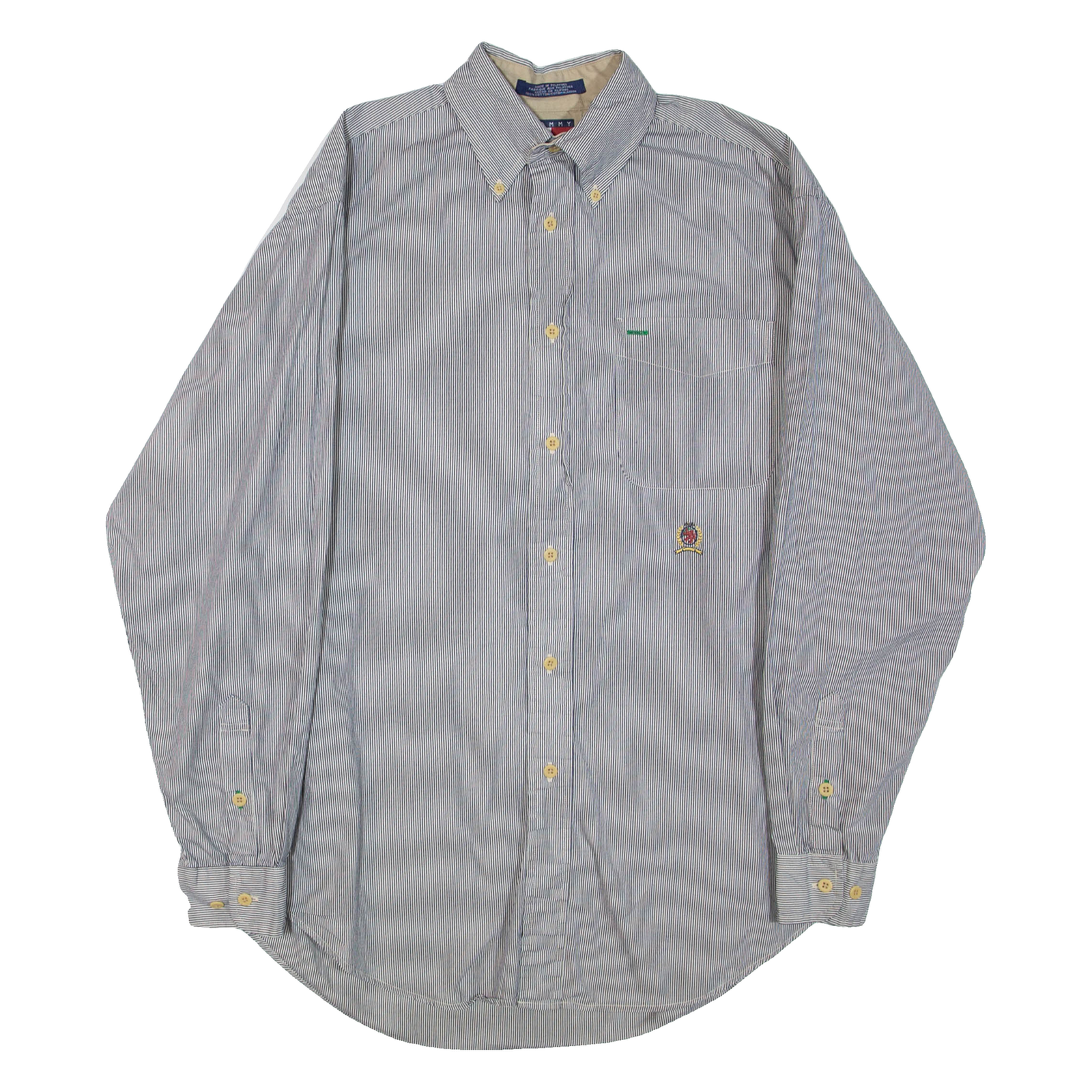 TOMMY HILFIGER Mens Shirt Black Striped Long Sleeve S Refurbished - N/A refurbished available on Cerqular