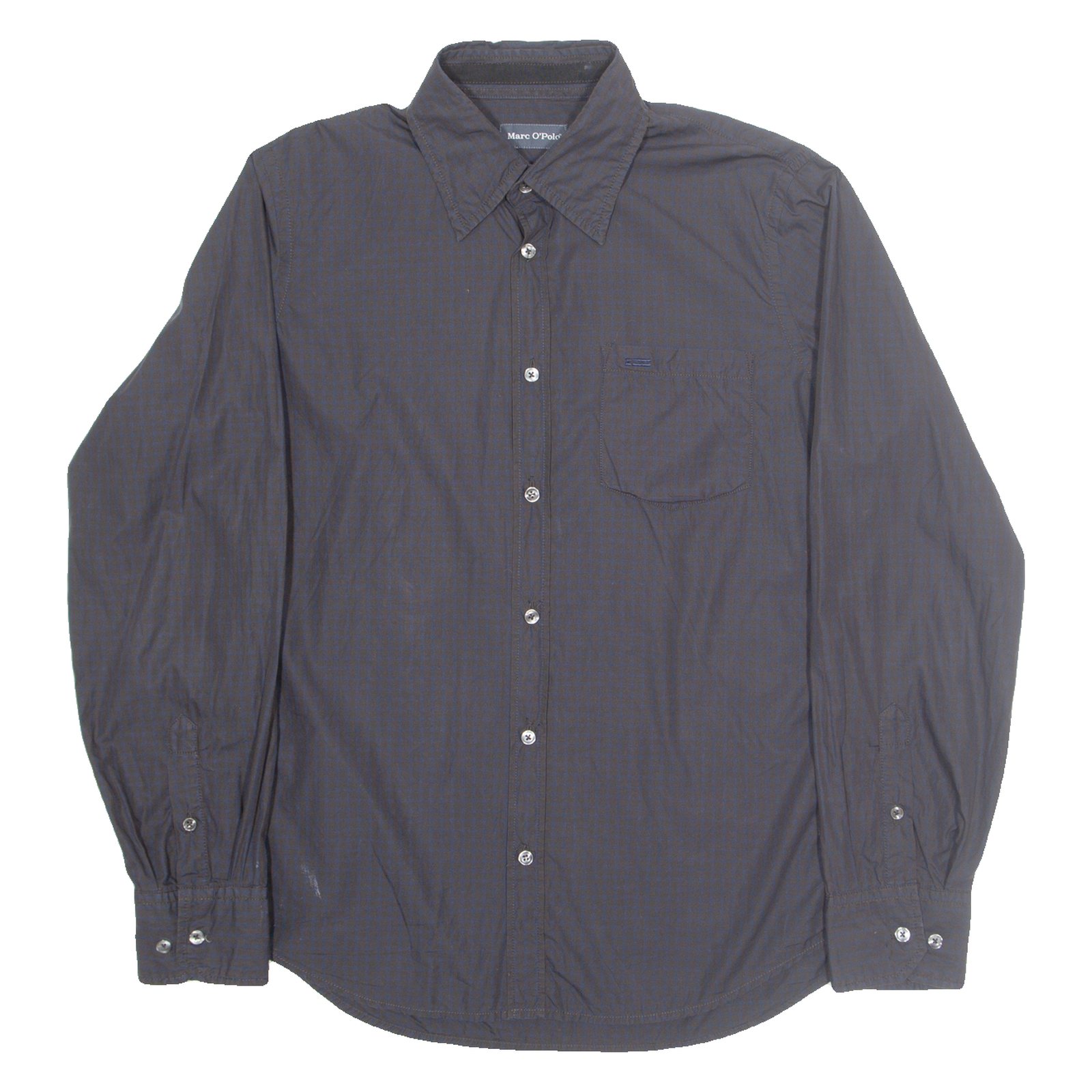 MARC O'POLO Mens Plain Shirt Black Long Sleeve M Refurbished - N/A refurbished available on Cerqular
