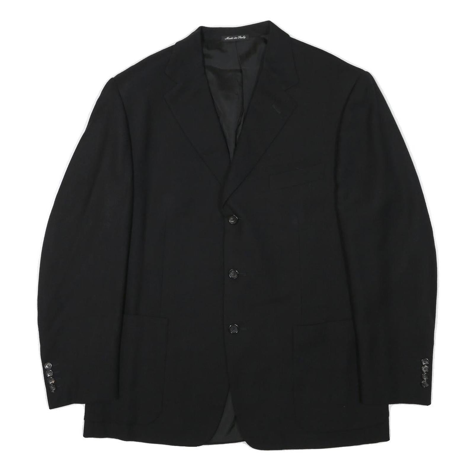 PAL ZILERI Mens Black Wool Blend Classic Jacket L Button Plain Elegant Formal Refurbished - N/A refurbished available on Cerqular