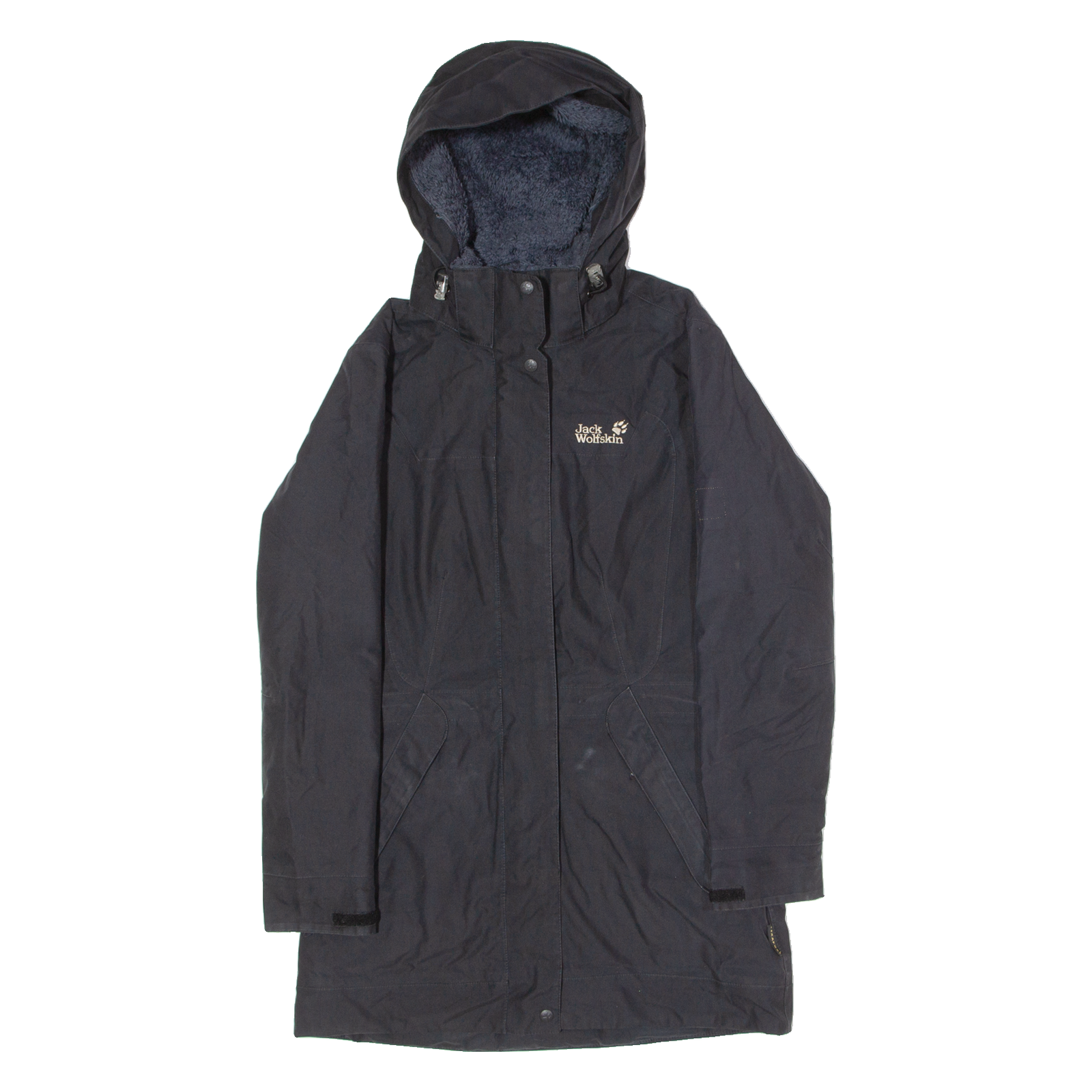 JACK WOLFSKIN Womens Parka Coat Black Hooded UK 10 Refurbished - N/A refurbished available on Cerqular
