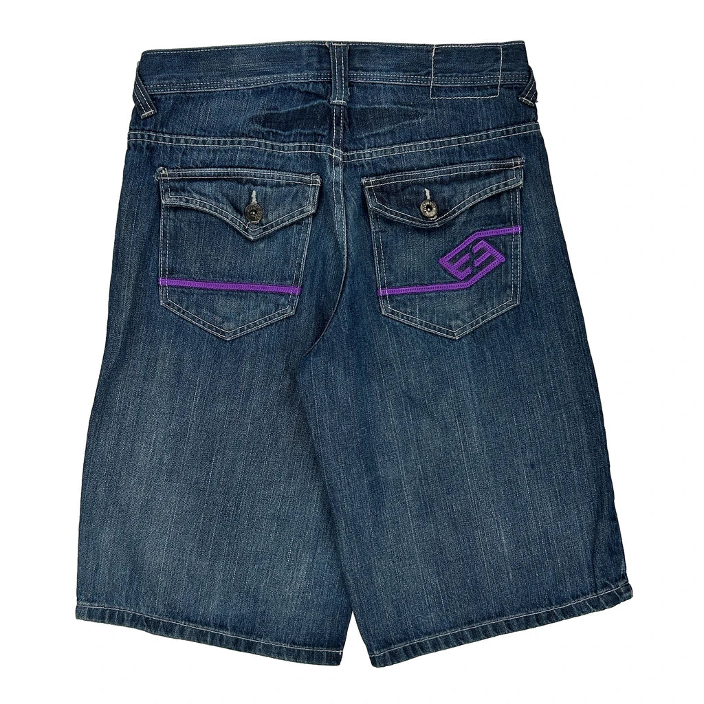 Sean John Denim Shorts - 32W 12L Dark Wash Cotton Refurbished - Thrifted (note: this is a term often used to describe second- refurbished available on Cerqular