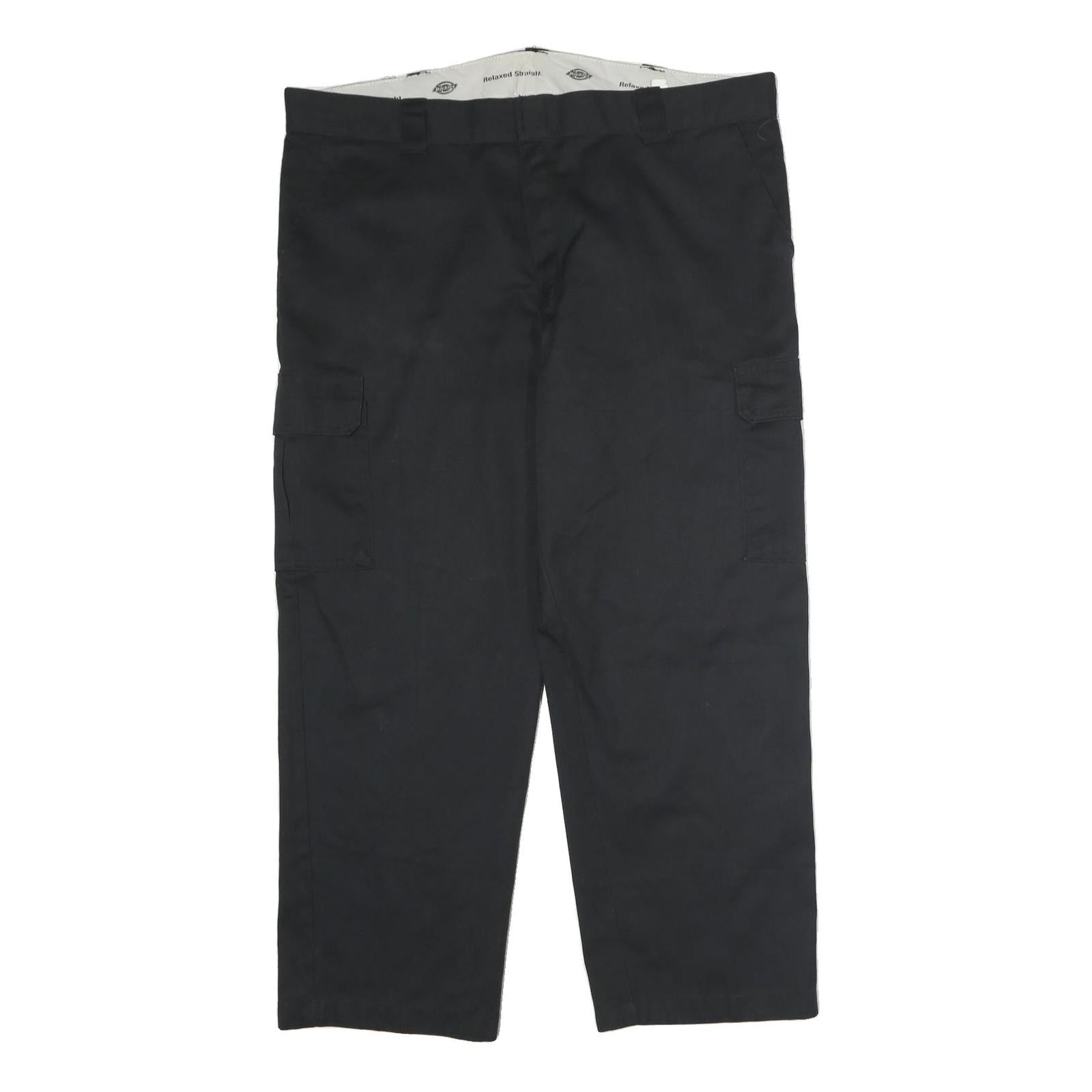 DICKIES Mens Black Cotton Relaxed Straight Trousers W44 L35 Cargo Workwear Refurbished - N/A refurbished available on Cerqular