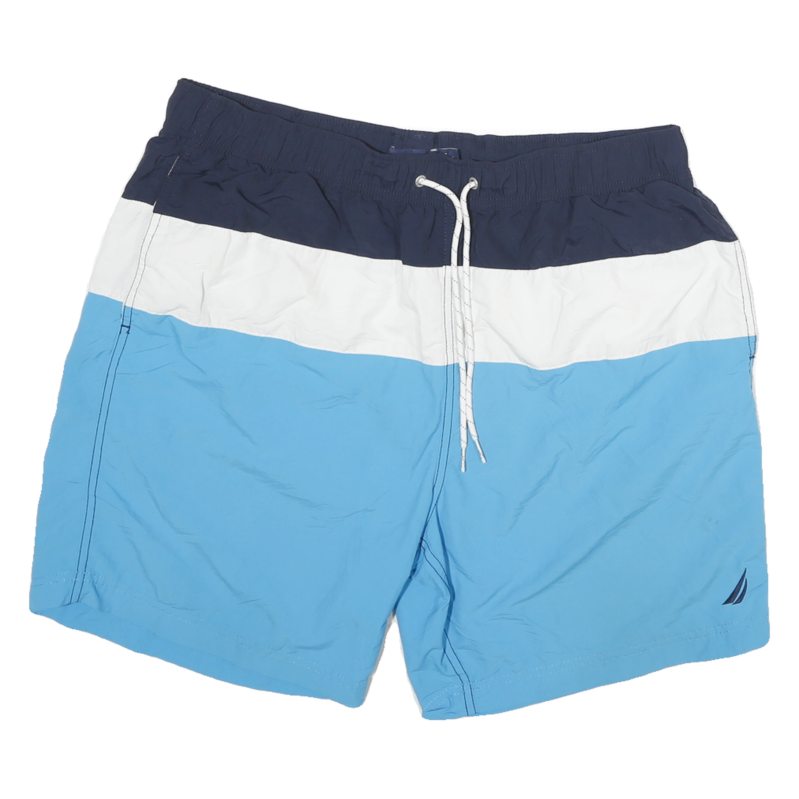NAUTICA Mens Blue & White Swimming Shorts XL W34 Drawstring Lightweight Classic Refurbished - N/A refurbished available on Cerqular
