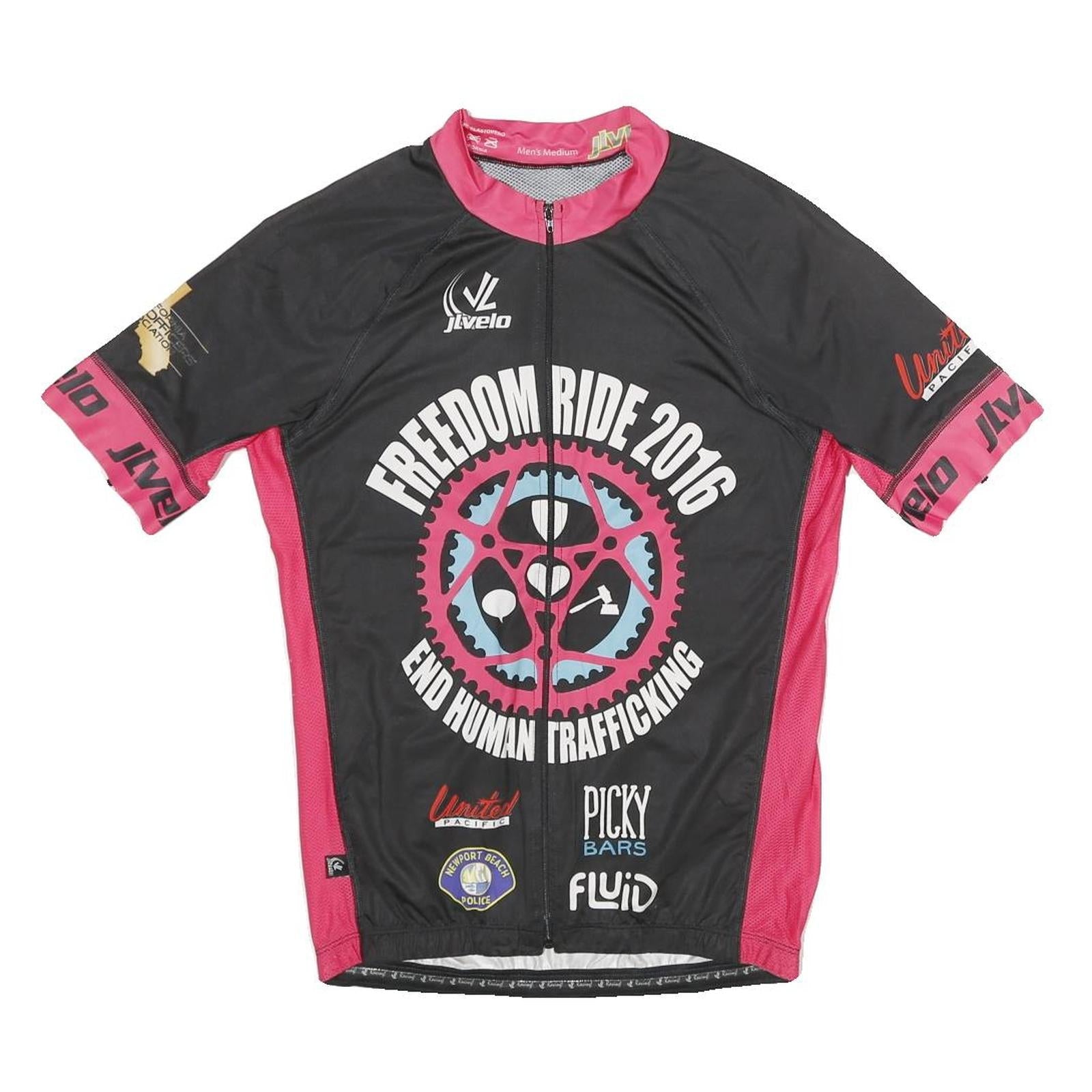 JLVELO Mens Black & Pink Freedom Ride 2016 Graphic M Short Sleeve Round Neck Refurbished - N/A refurbished available on Cerqular