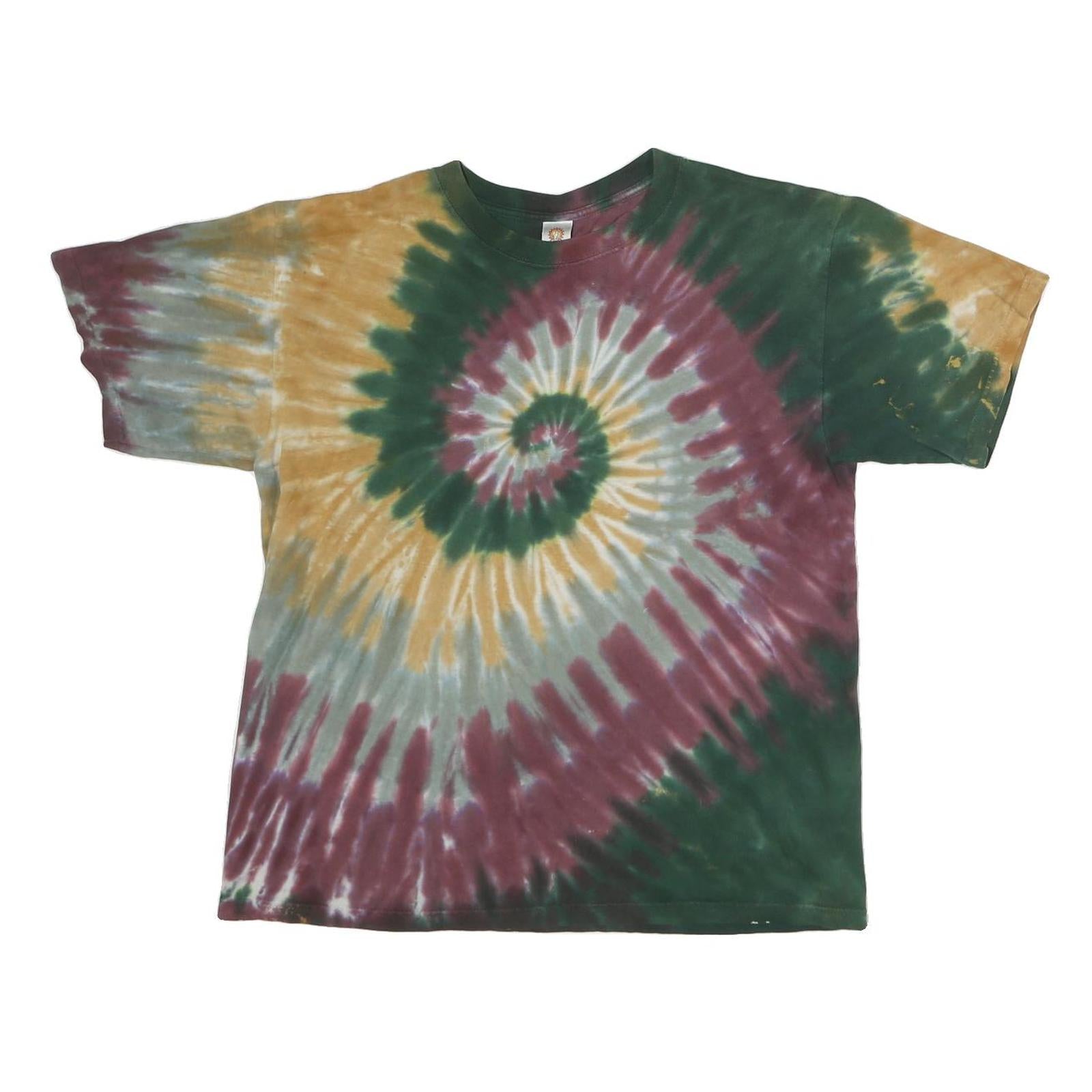 SUNDOG Mens Green & Brown Tie Dye T-Shirt M Short Sleeve Crew Neck Casual Refurbished - N/A refurbished available on Cerqular