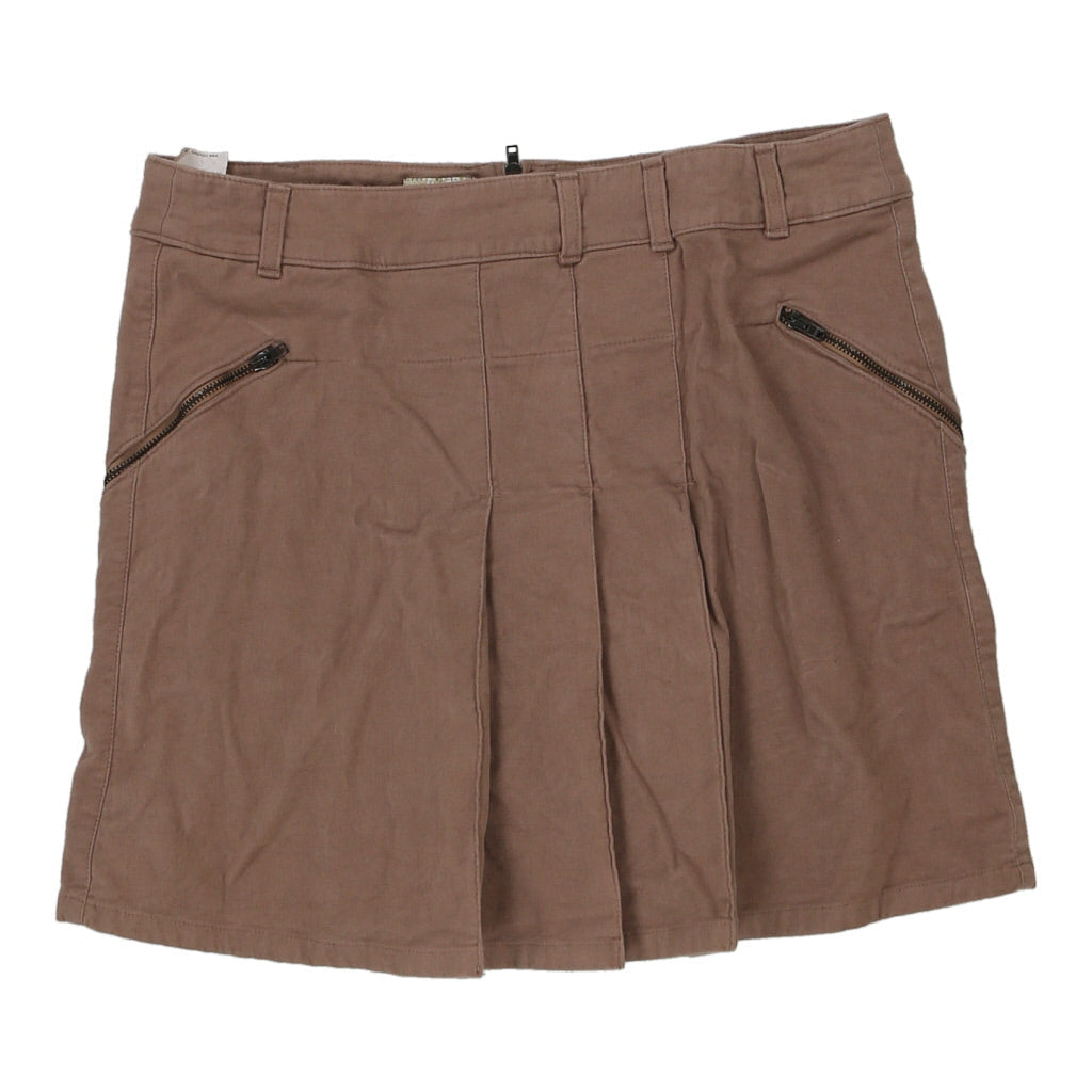 Rifle Mini Skirt - 30W UK 10 Brown Cotton Refurbished - Thrifted (note: this is a term often used to describe second- refurbished available on Cerqular