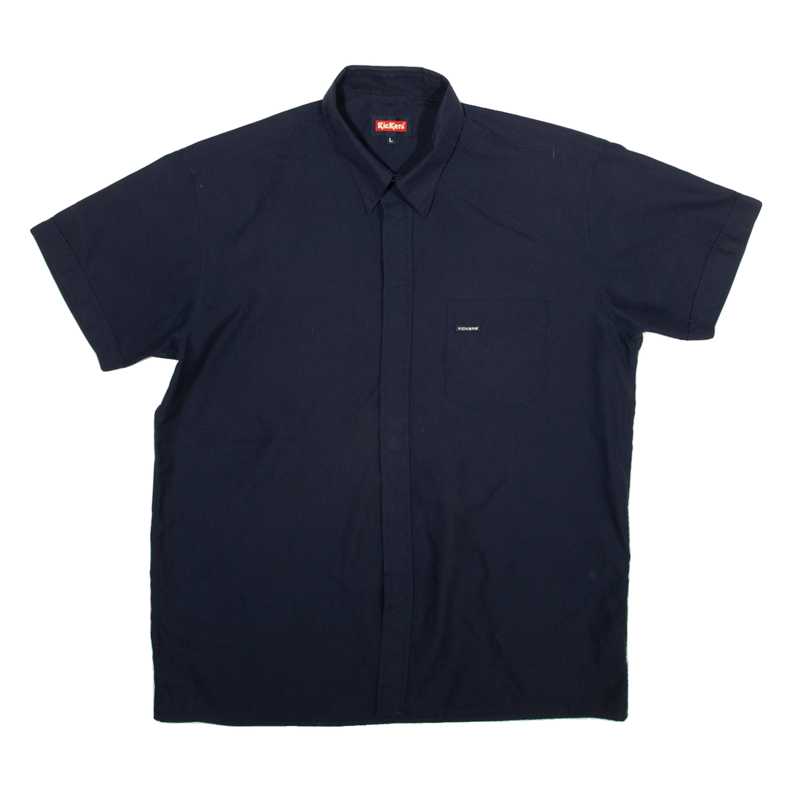 KICKERS Mens Plain Shirt Blue L Refurbished - N/A refurbished available on Cerqular