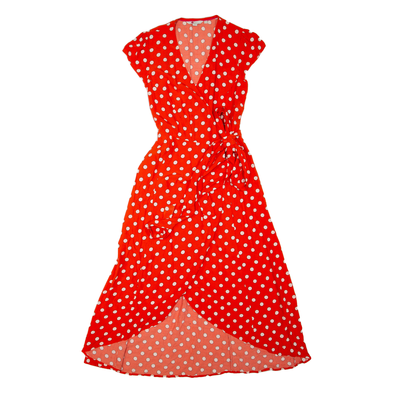 BODEN Womens Wrap Dress Orange Viscose Spotted Sleeveless Hi-Low UK 10 Refurbished - N/A refurbished available on Cerqular