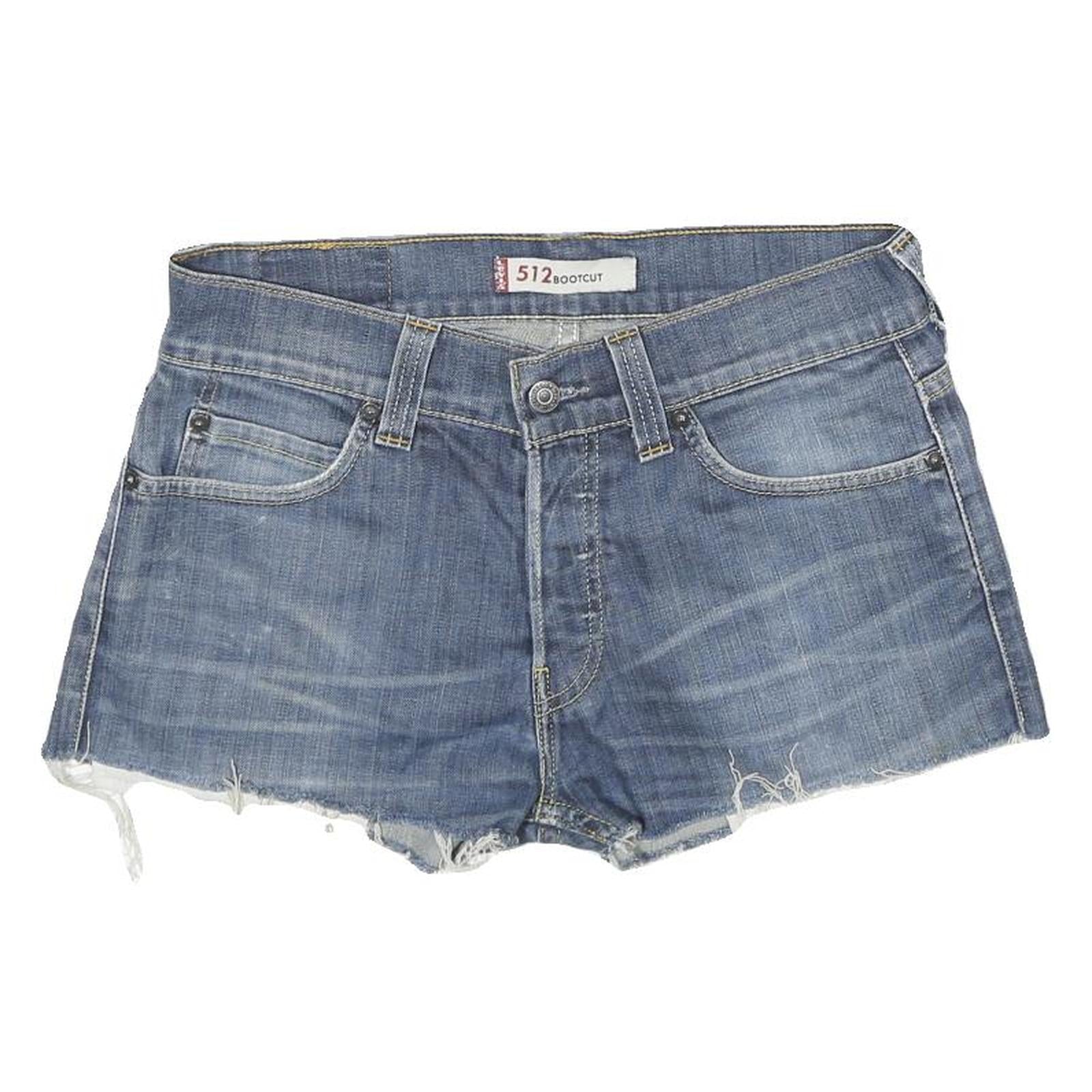 LEVI'S Womens Blue Denim Bootcut Shorts M W32 Distressed Casual Refurbished - N/A refurbished available on Cerqular