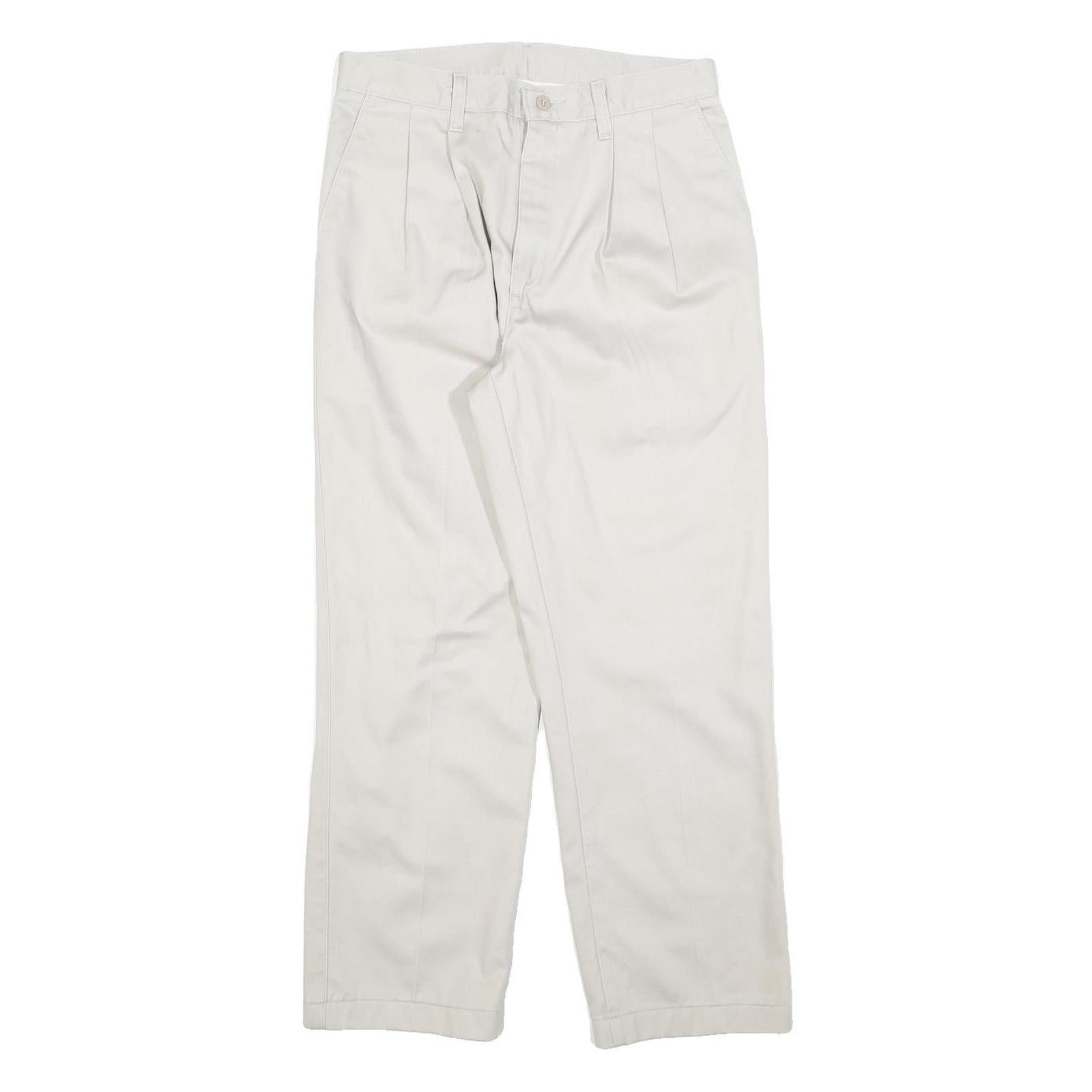 WRANGLER Mens Cotton Blend White Regular Fit Straight Leg Trousers W30 L27 Refurbished - N/A refurbished available on Cerqular