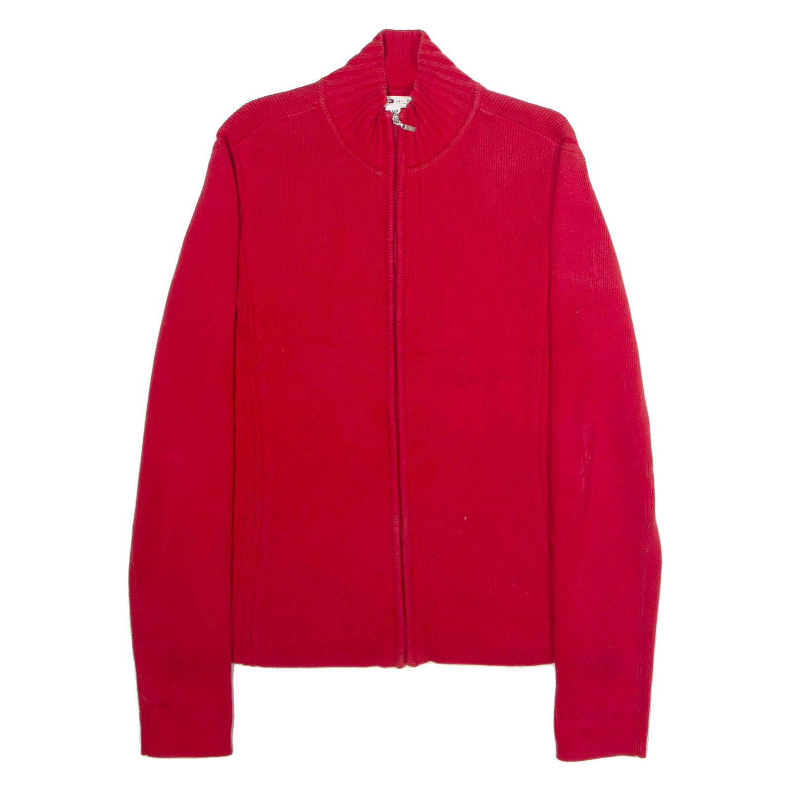 TOMMY HILFIGER Womens Jumper Red High Neck Tight Knit XL Refurbished - N/A refurbished available on Cerqular