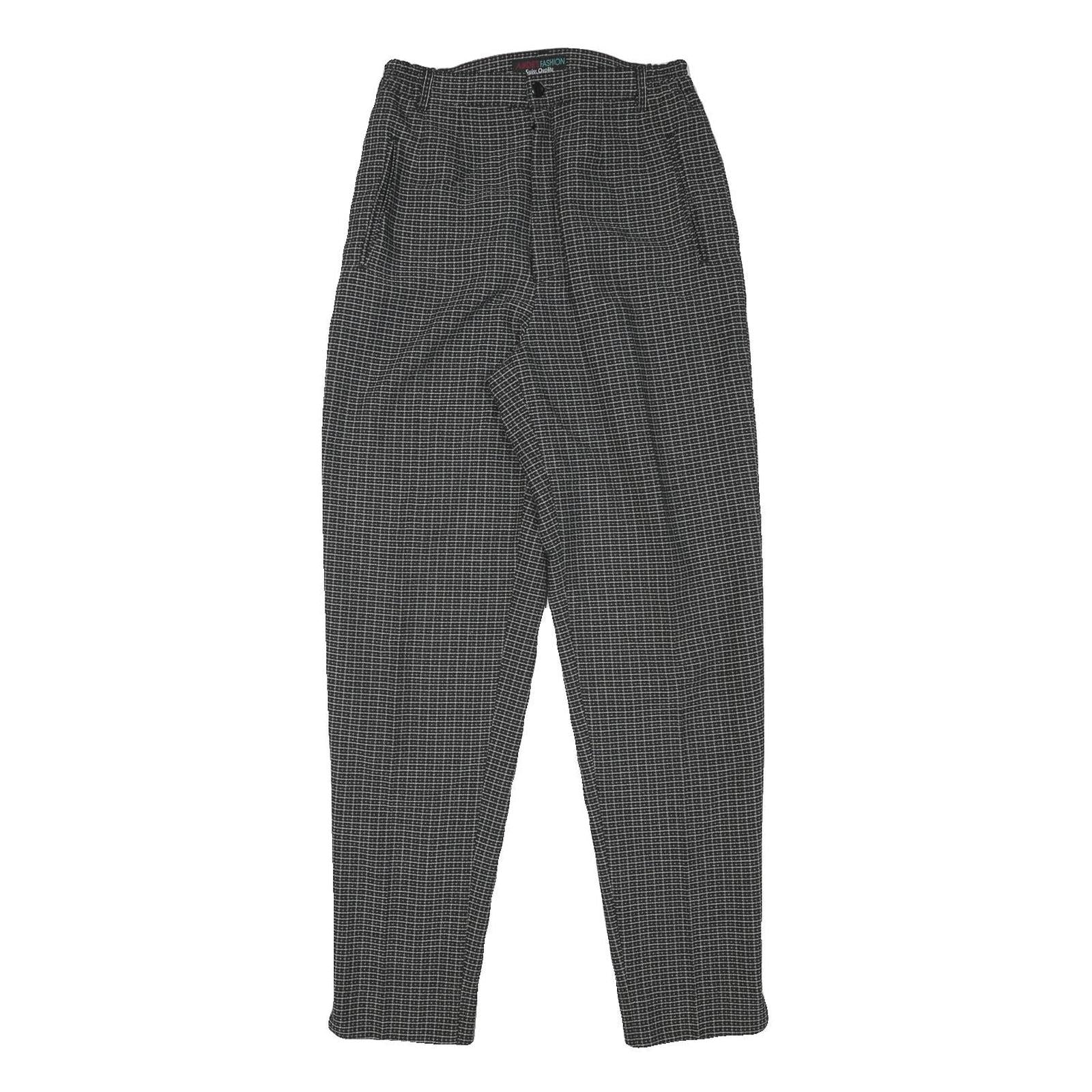 MADE FASHION Womens Polyester Blend Black Check Relaxed Straight Trousers W25 Refurbished - N/A refurbished available on Cerqular