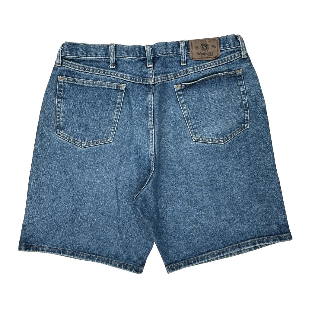 Wrangler Denim Shorts - 36W 9L Blue Cotton Refurbished - Thrifted (note: this is a term often used to describe second- refurbished available on Cerqular