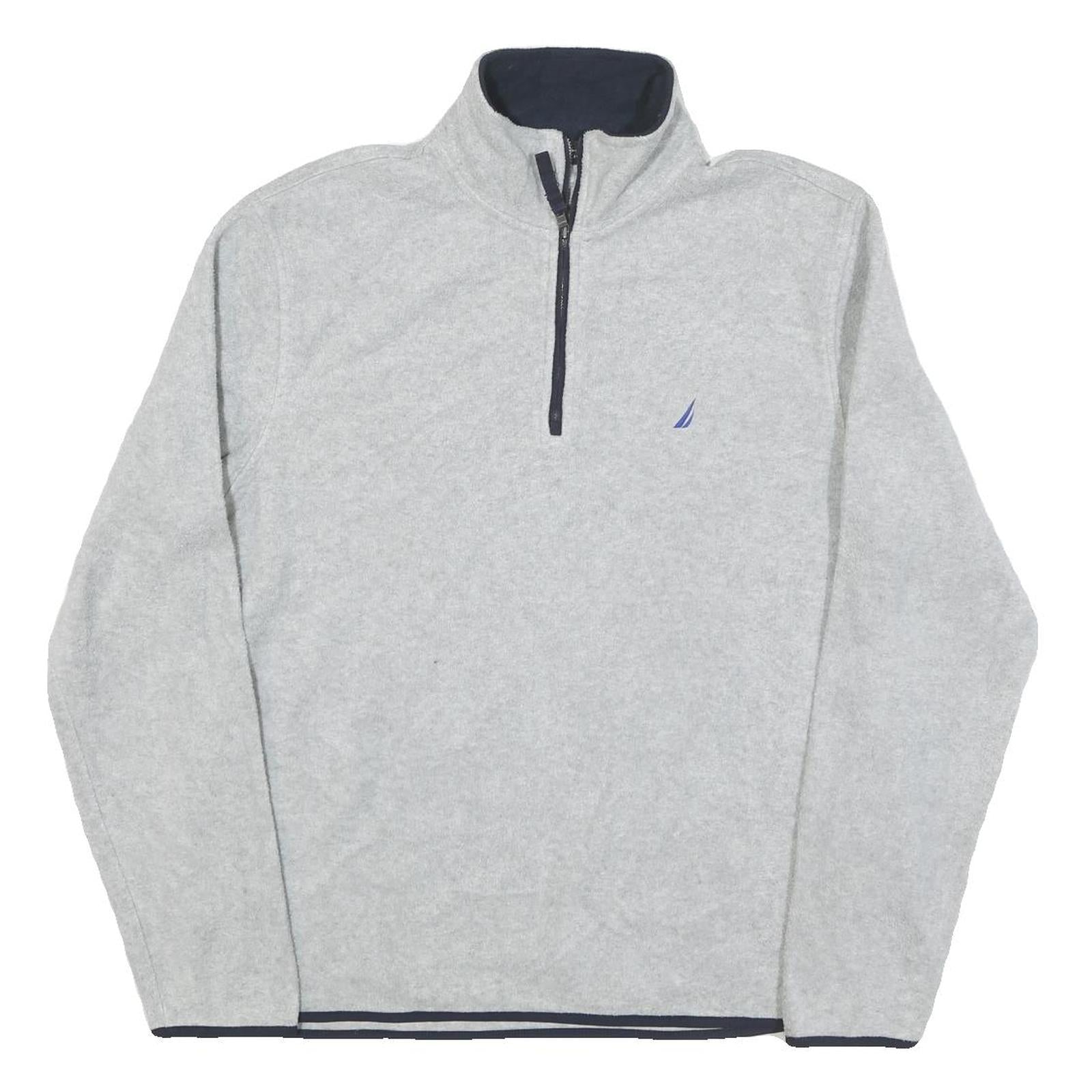 NAUTICA Mens Grey & Navy Pullover Plain High Neck Basic Knit M Lightweight Refurbished - N/A refurbished available on Cerqular