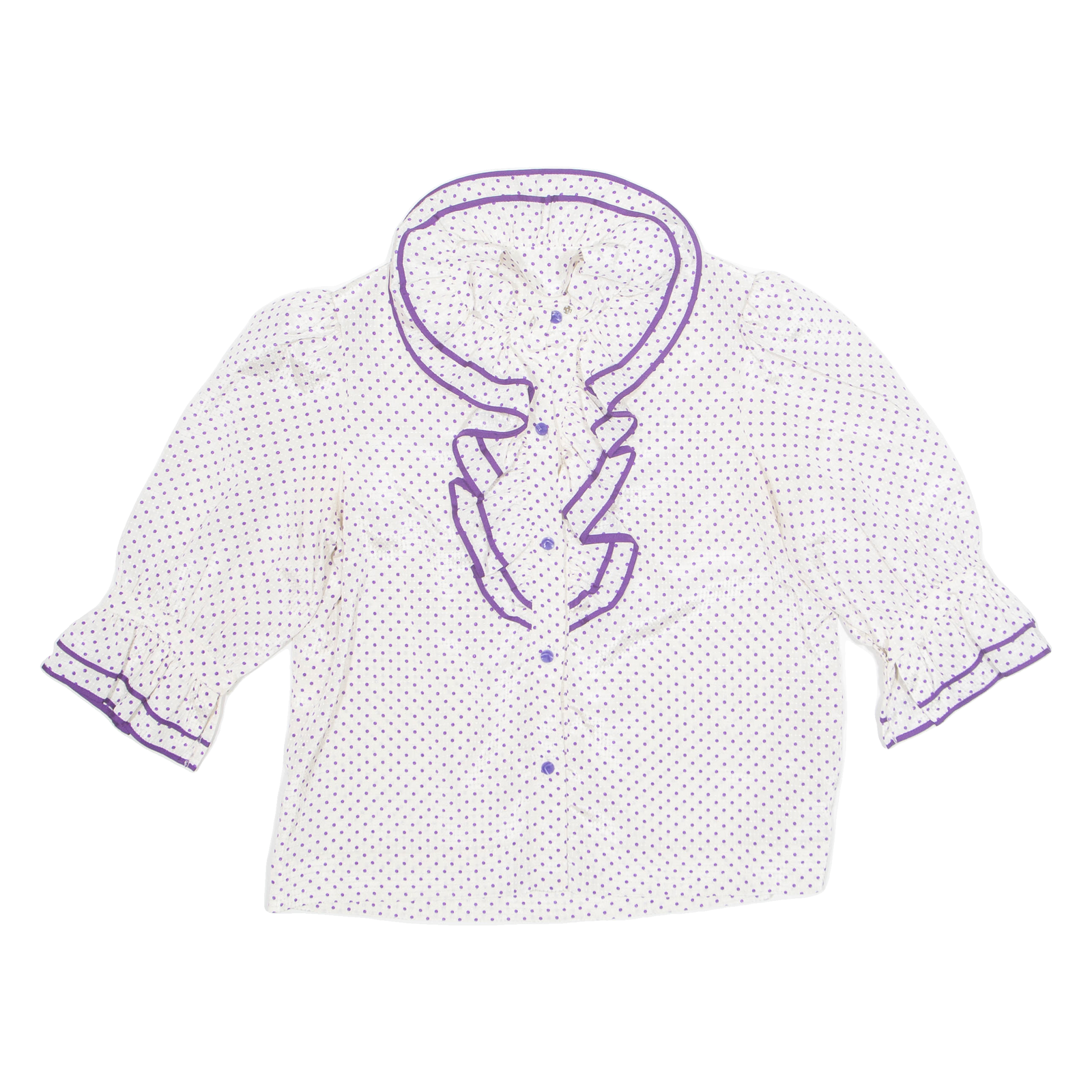 Womens Printed Blouse Purple 3/4 Sleeve Spotted M Refurbished - N/A refurbished available on Cerqular