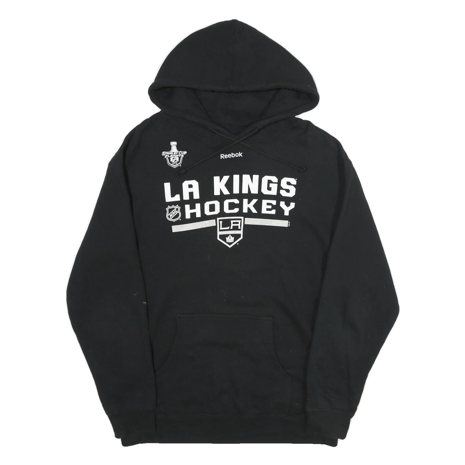 REEBOK Mens Black LA Kings Hockey Pullover Hoodie L NHL Ice Hockey Fan Gear Refurbished - N/A refurbished available on Cerqular
