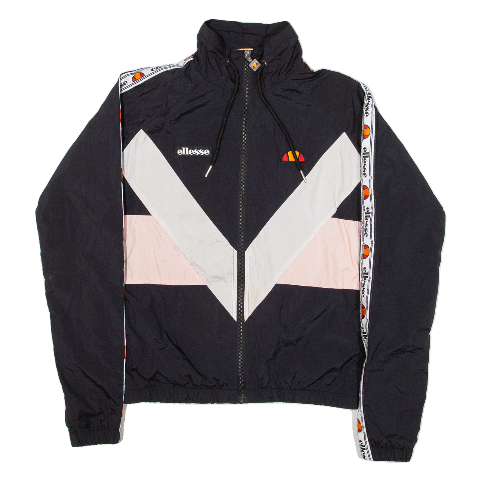 ELLESSE Womens Track Jacket Black Nylon Colourblock UK 6 Refurbished - N/A refurbished available on Cerqular