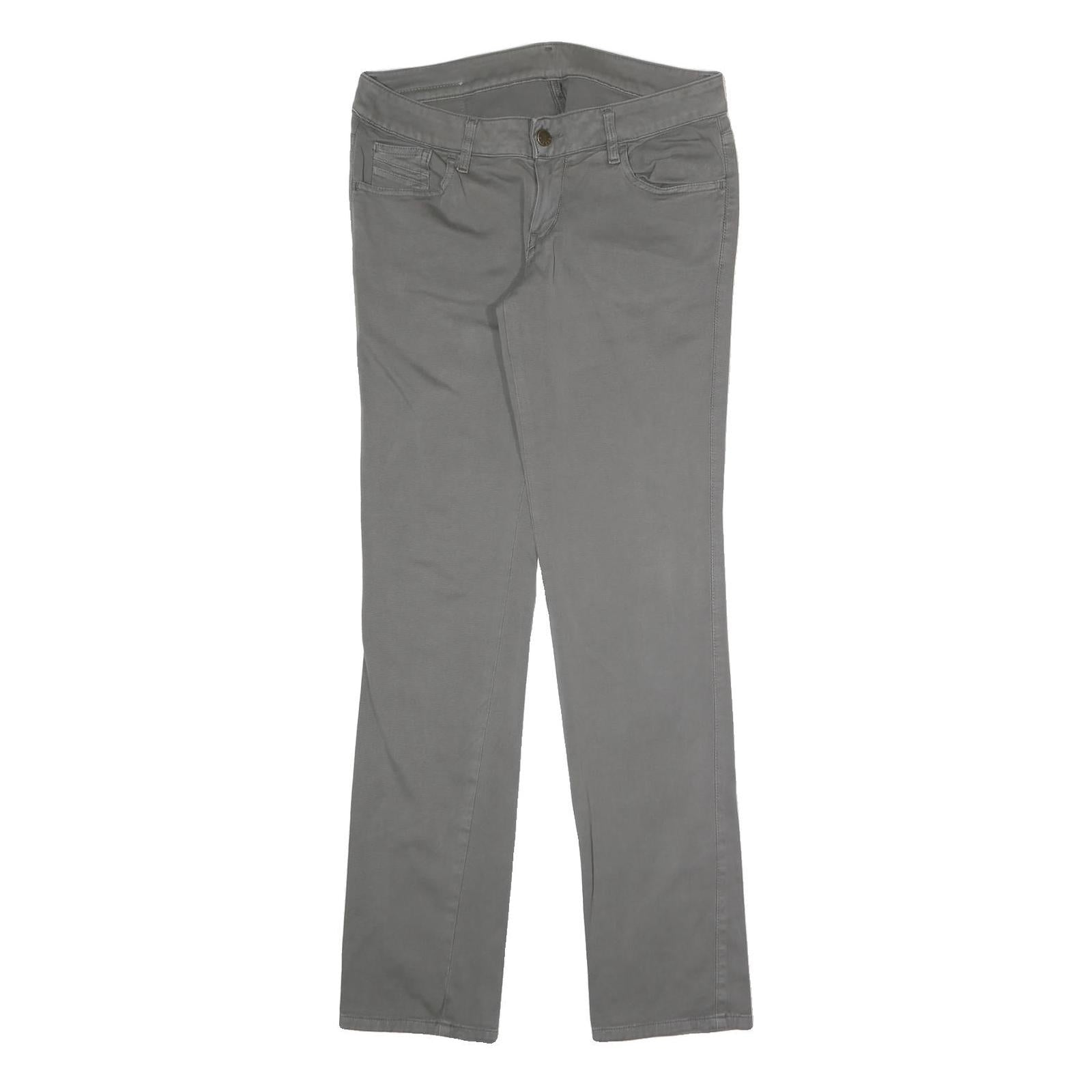 DIESEL Womens Cotton Blend Grey Slim Straight Trousers W28 L30 Stylish Comfort Refurbished - N/A refurbished available on Cerqular