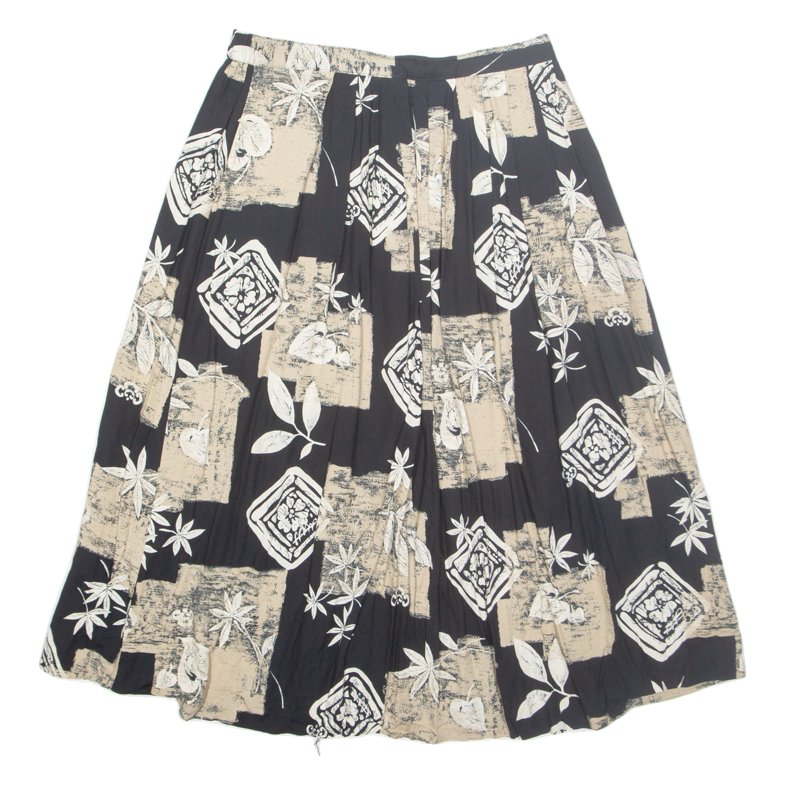 ALFRED DUNNER Womens A-Line Skirt Brown Midi Floral UK 14 Refurbished - N/A refurbished available on Cerqular