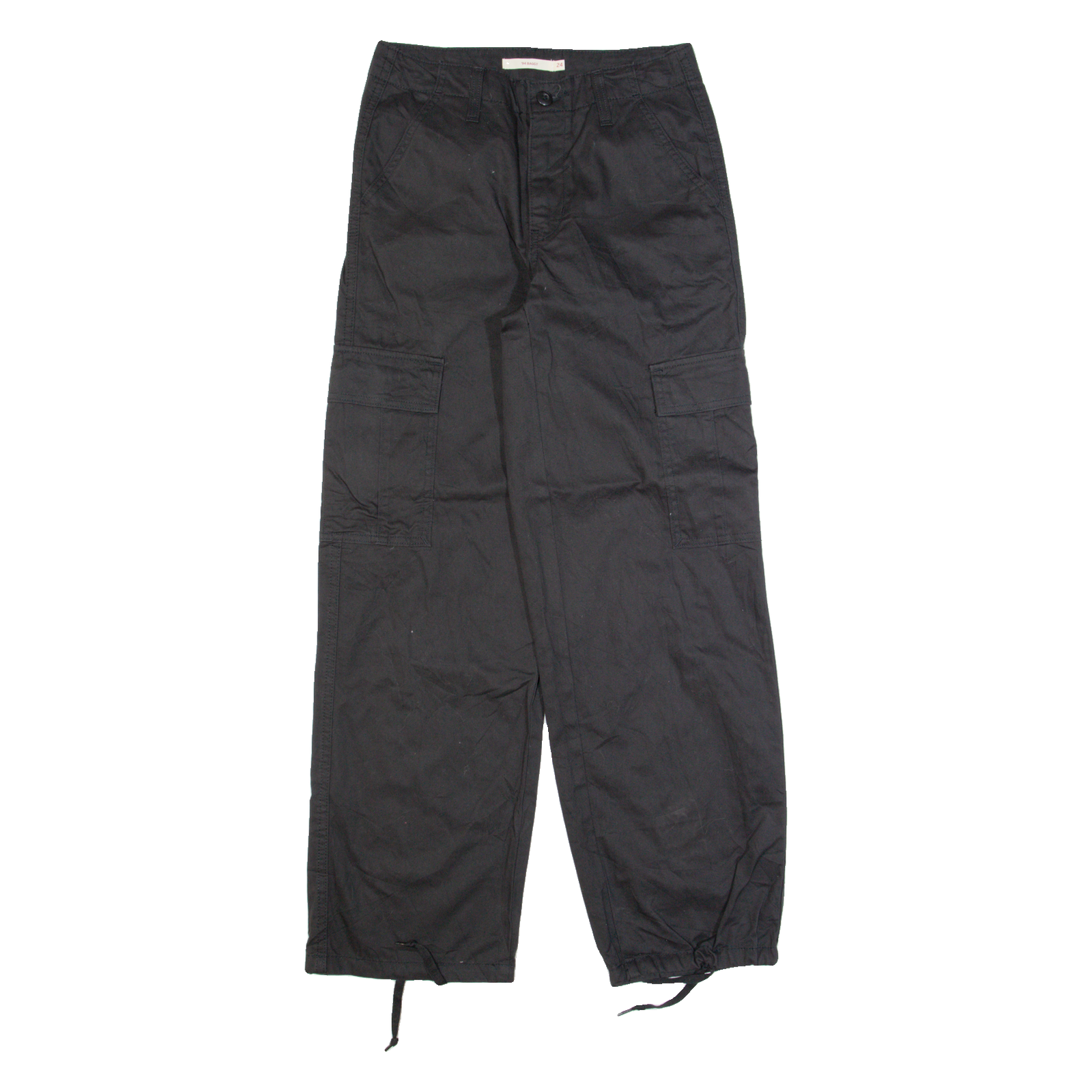 LEVI'S 95 Baggy Womens Trousers Black Relaxed Straight W24 L30 Refurbished - N/A refurbished available on Cerqular